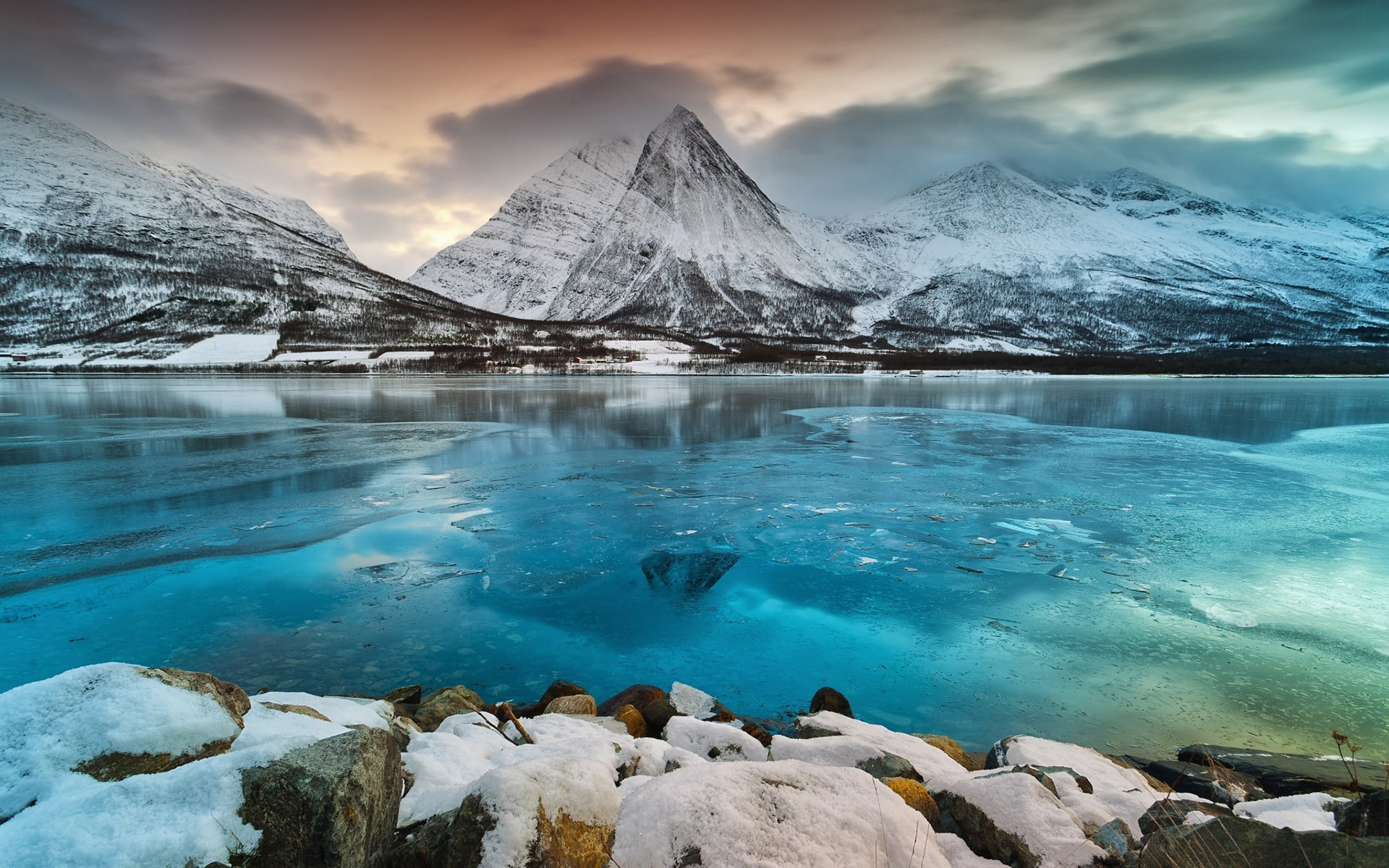 cloud - sky, ice, mountain, mountains, snowcapped mountain, lake, environment, water, mountain peak, cold temperature, phot, tranquil scene, frozen, beauty in nature, HD Wallpaper