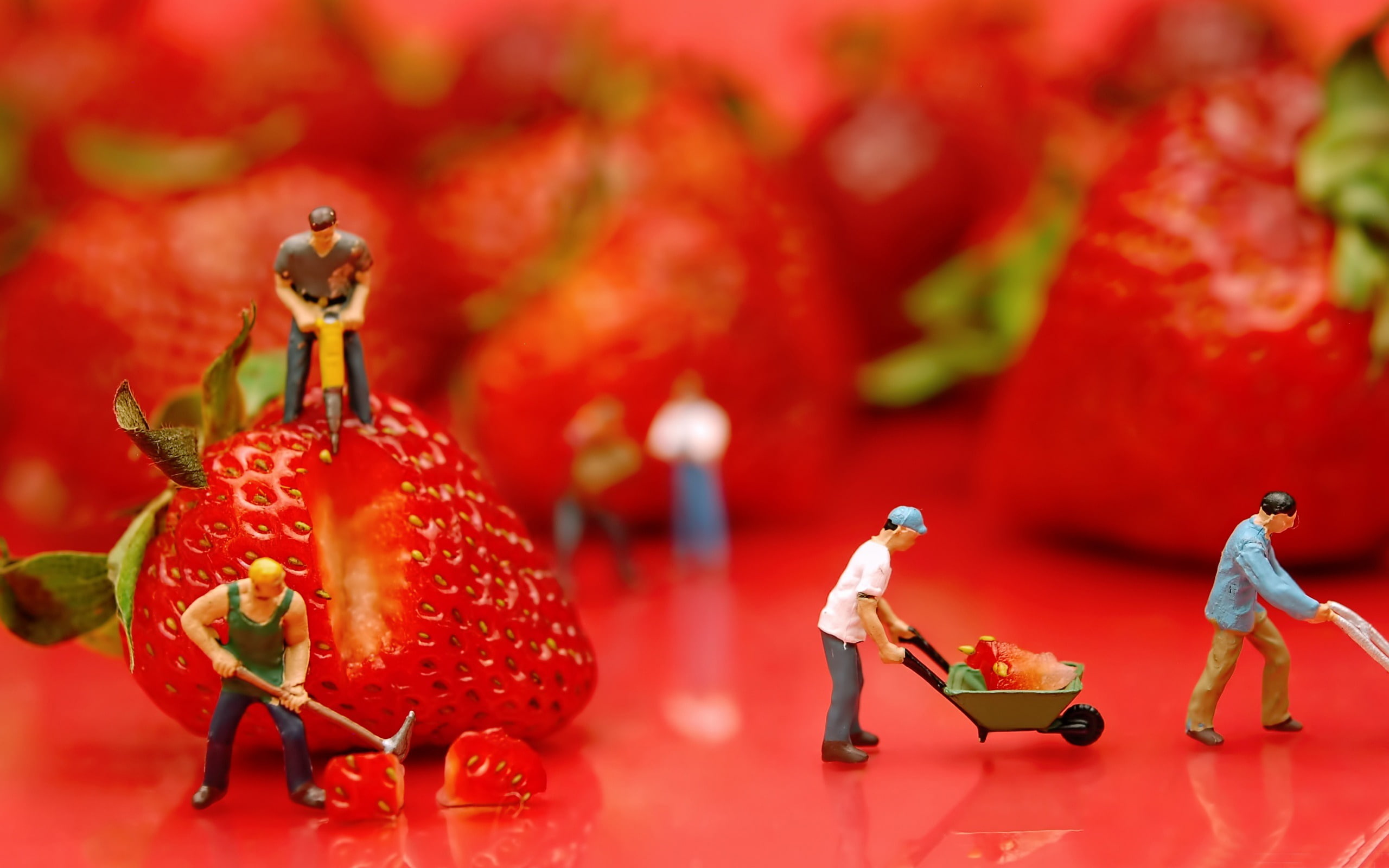 person, business, representation, no people, figurine, strawberry, photography, male likeness, delicious, healthy eating, art and craft, beside, female likeness, HD Wallpaper