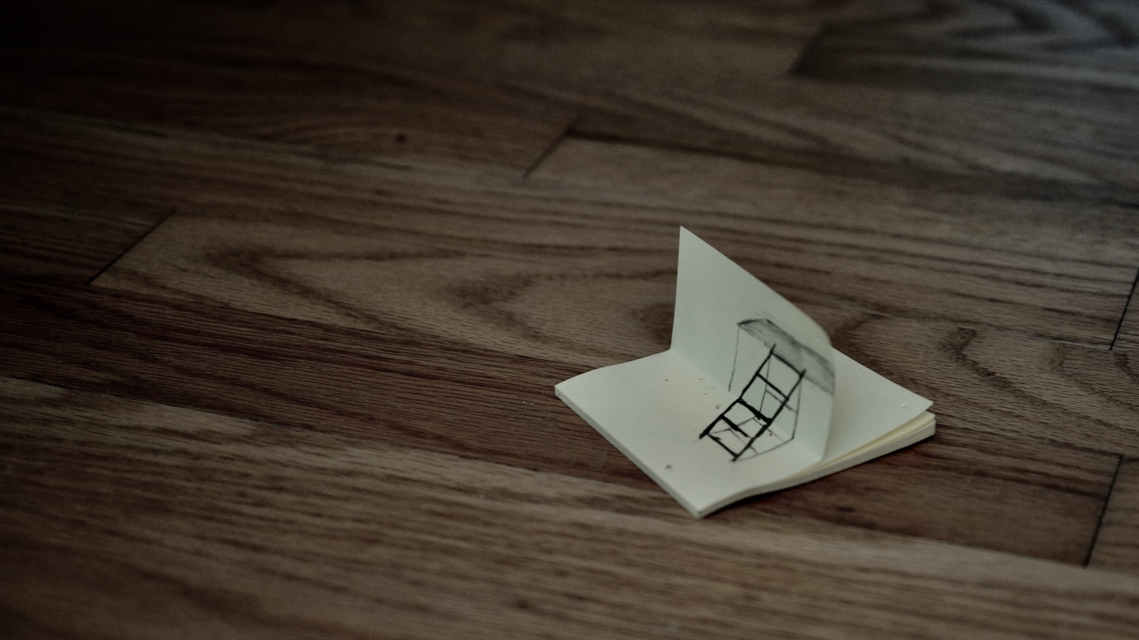 wood, paper, drawing - art product, selective focus, no people, day, close-up, indoors, illusion, white color, high angle view, heart shape, focus on foreground, HD Wallpaper
