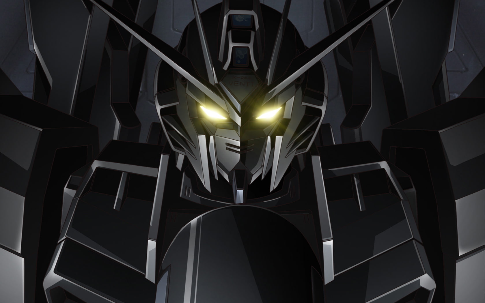 cartoon/comic, gray, anime, 720P, black, gundam, robot, hd, illustration, HD Wallpaper