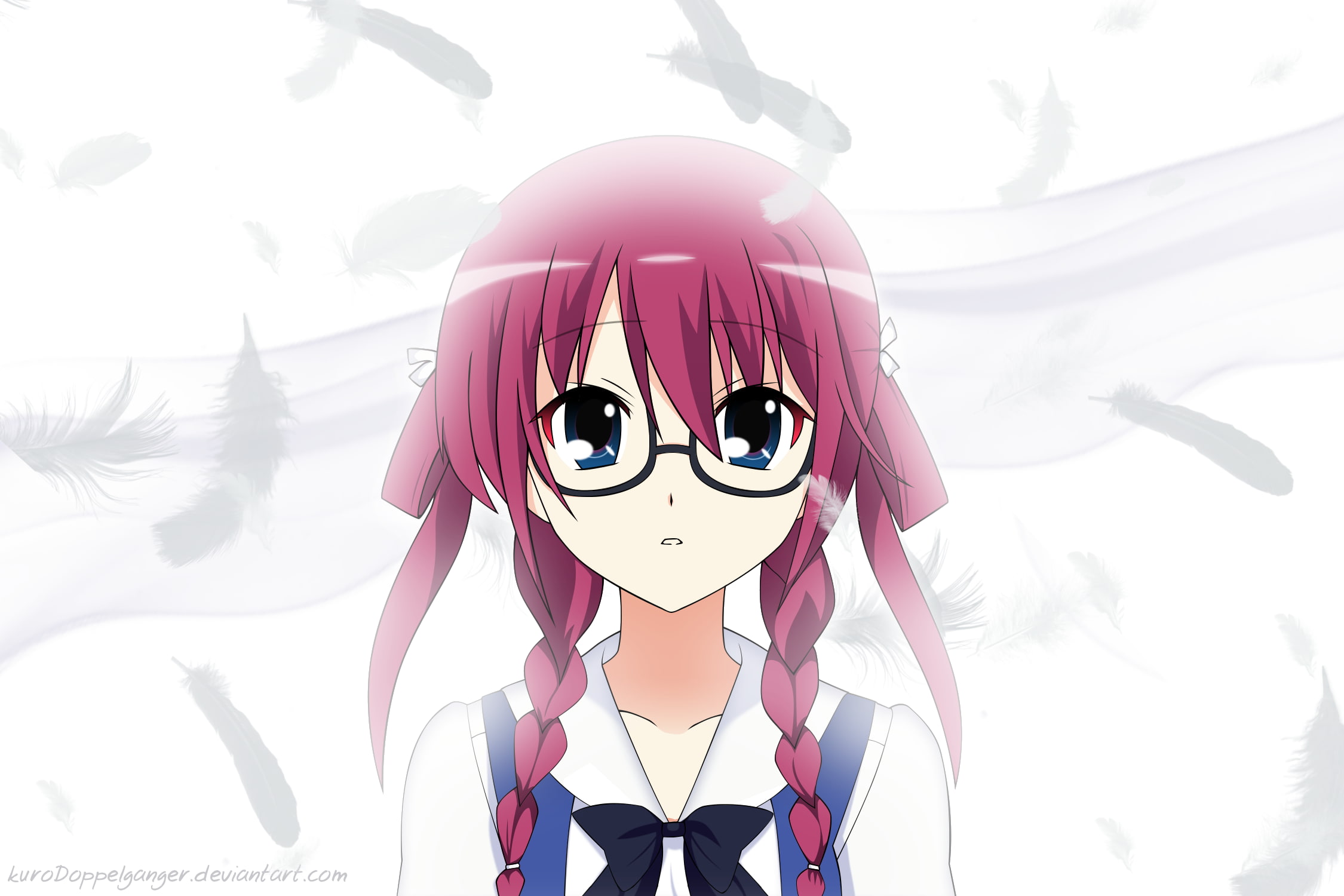 childhood, Suou Amane, leisure activity, lifestyles, 1080P, disguise, braids, day, sky, representation, glasses, human body part, Grisaia no Kajitsu, outdoors, HD Wallpaper
