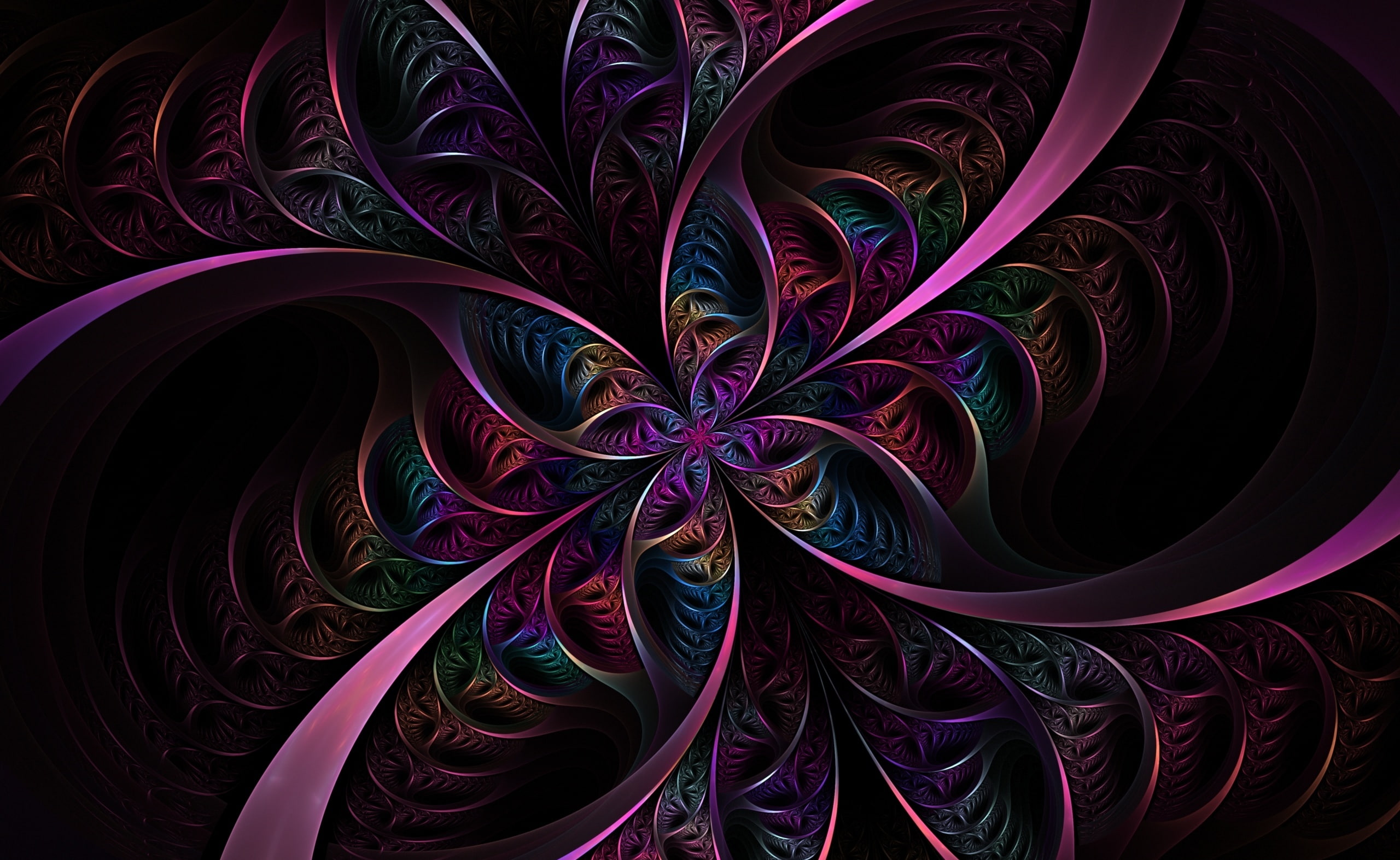 reds, creativity, Abstract, no people, art, pattern, Artistic, design, indoors, connection, purples, browns, 2K, studio shot, long exposure, black background, HD Wallpaper