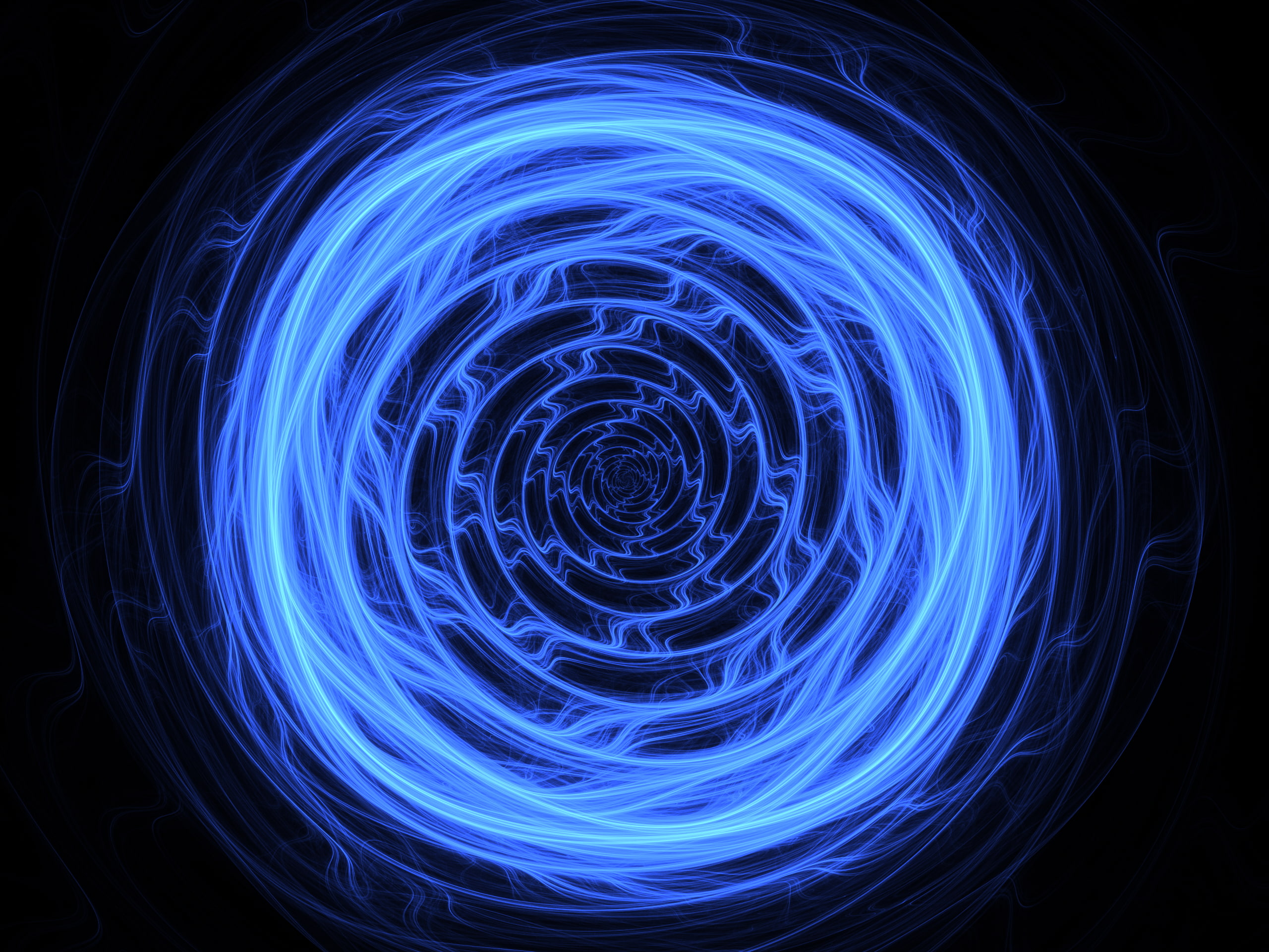 Blue, Apophysis (software), Abstract, Swirl, 2K, Vortex, Shapes, Circle, Fractal, Digital Art, HD Wallpaper