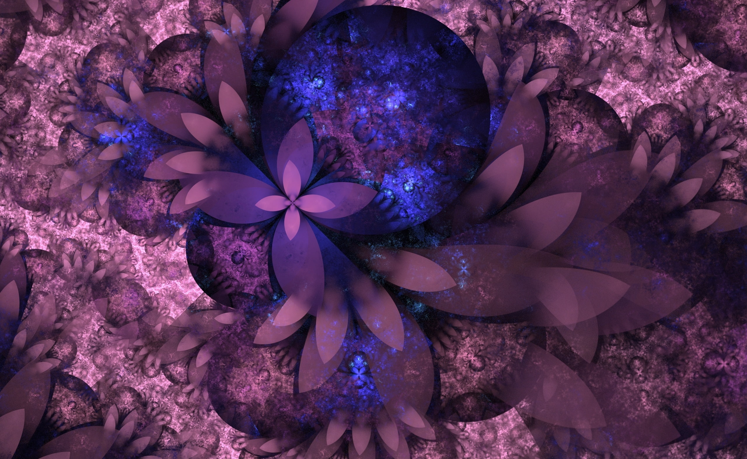 undersea, apophysis, plant, blue, beauty in nature, fractal, water, flower, nature, Abstract, marine, 2K, outdoors, no people, painting, pink color, freshness, HD Wallpaper