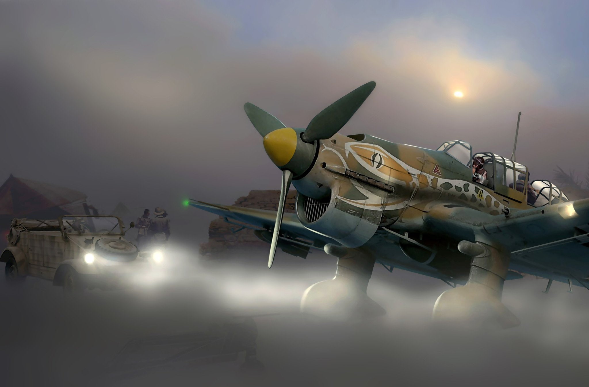 WW2, Type 82, painting, Ju 87R-2/trop, 1080P, Volkswagen, Junkers, Stuka, HD Wallpaper
