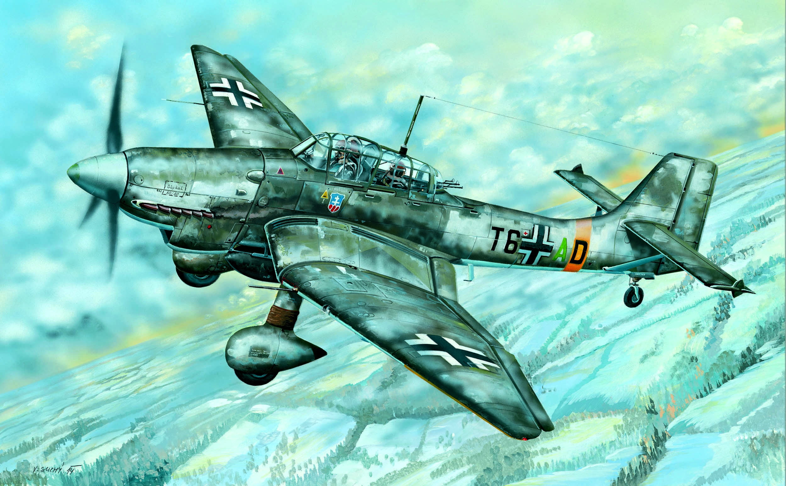 Ju.87D-5, Ju-87, 1080P, Winter, Stab III./SG 2, Dive bomber, SG 2, HD Wallpaper