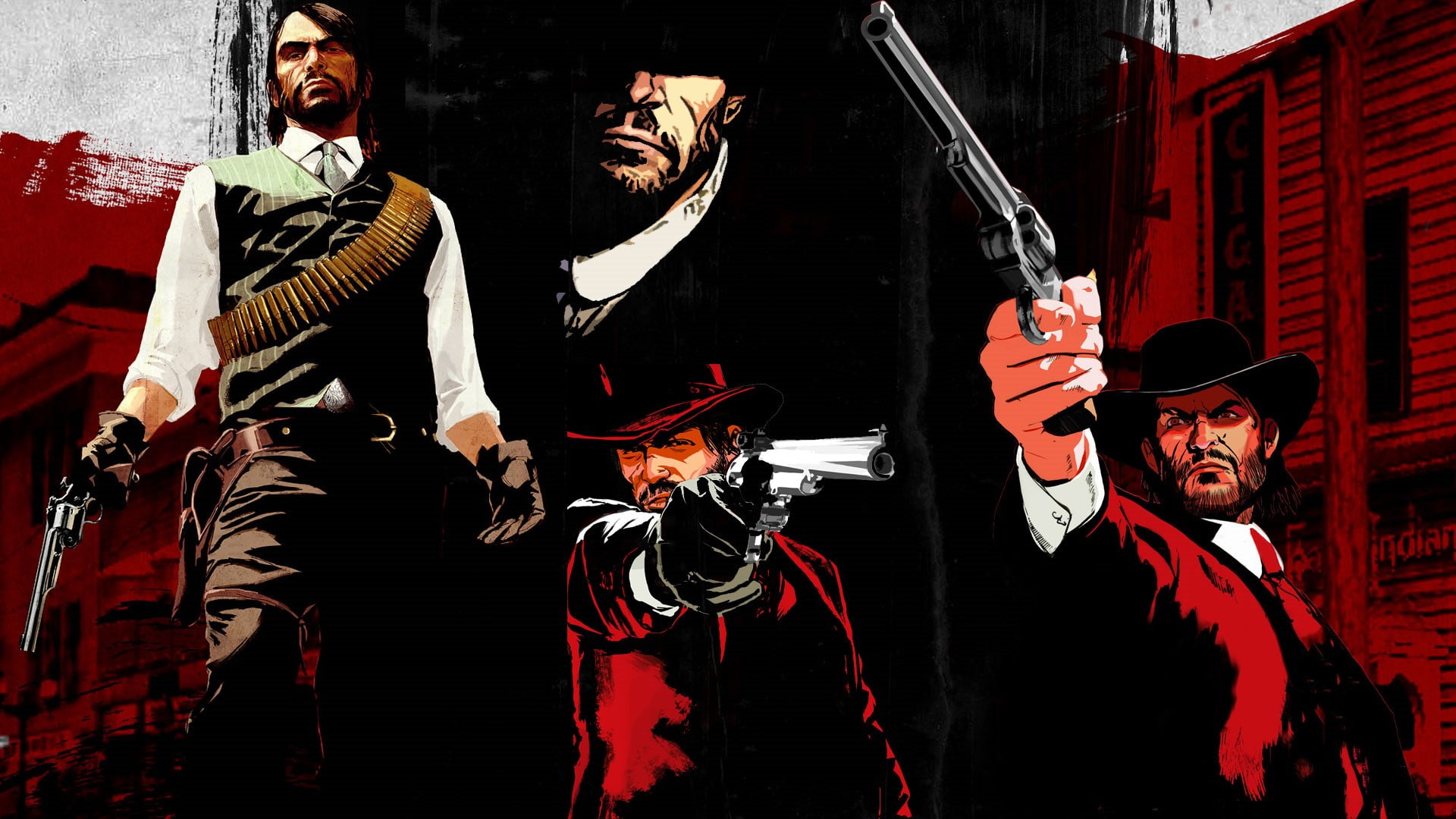 lifestyles, performance, architecture, weapon, holding, celebration, video games, red, real people, people, 1080P, musician, costume, Red Dead Redemption, HD Wallpaper
