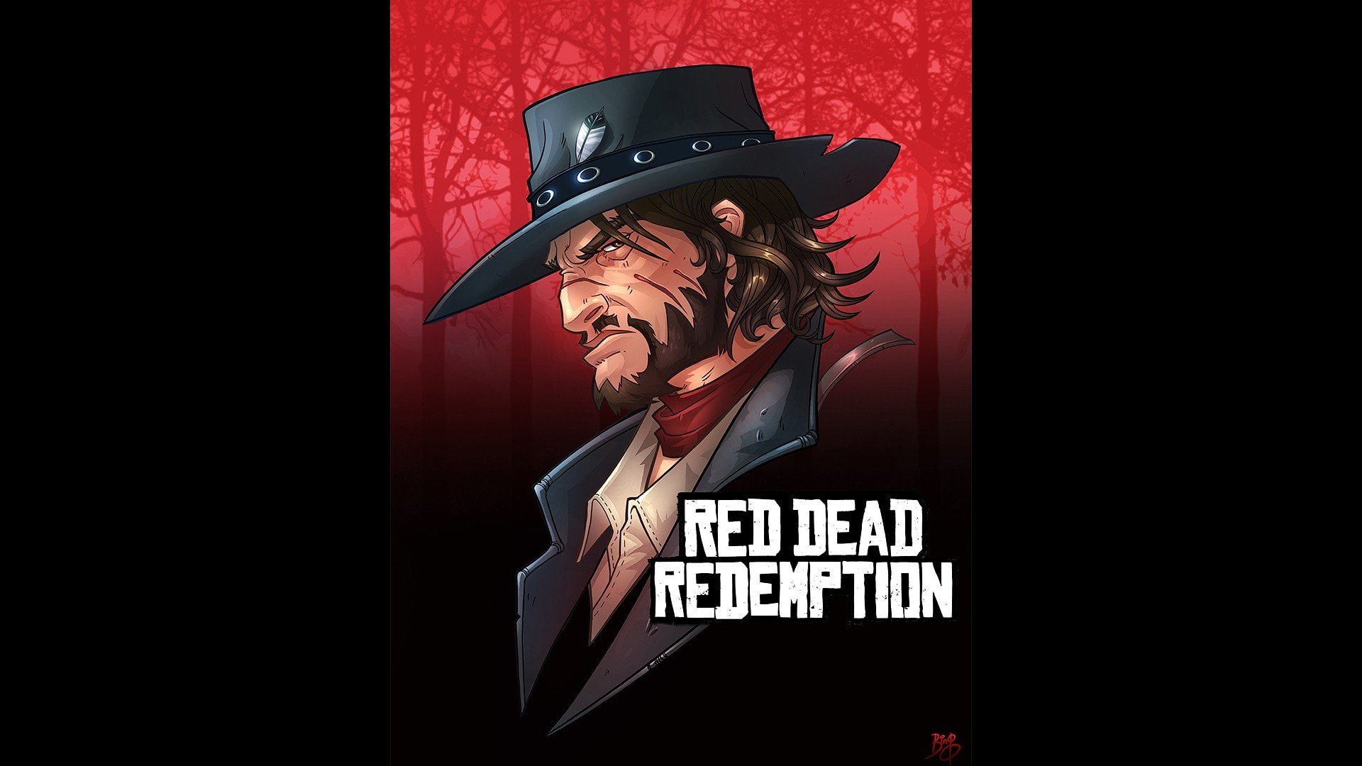 games, black, marston, john, video, fan, 1080P, background, red, redemption, art, rockstar, dead, western, HD Wallpaper