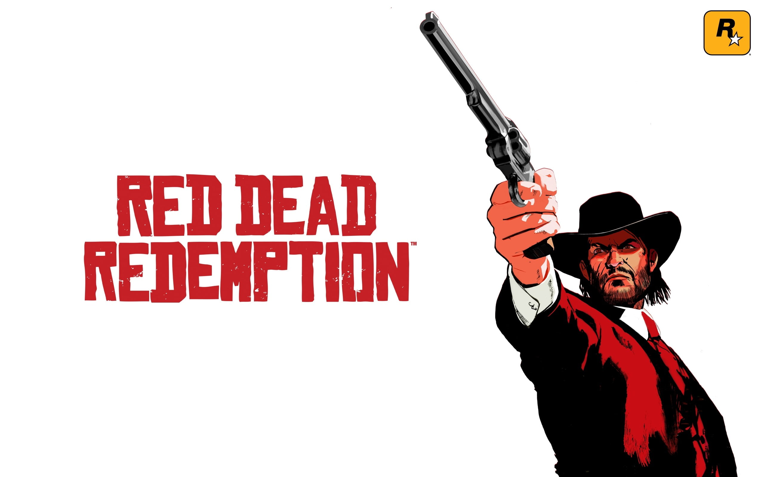 holding, warning sign, message, communication, red, adult, gun, government, clothing, John marston, handgun, men, hat, Revolver, 2K, sign, studio shot, HD Wallpaper