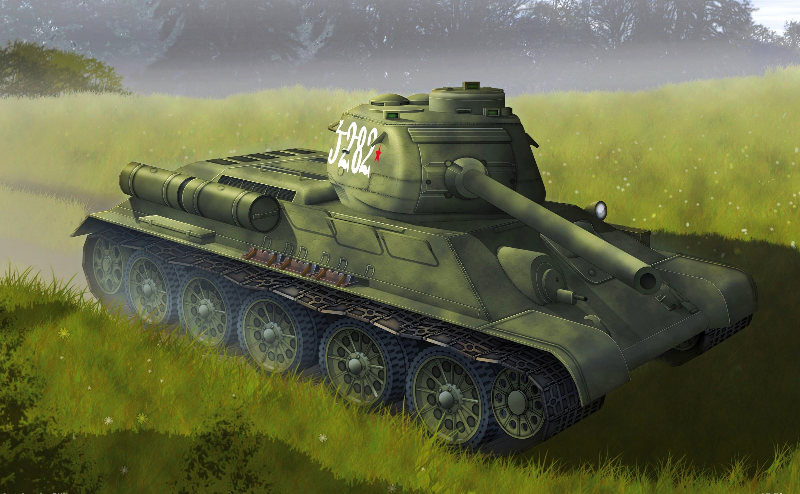 green, mode of transportation, green color, artwork, plant, nature, technique, field, armored tank, motion, government, military, weapon, land, day, war, HD Wallpaper