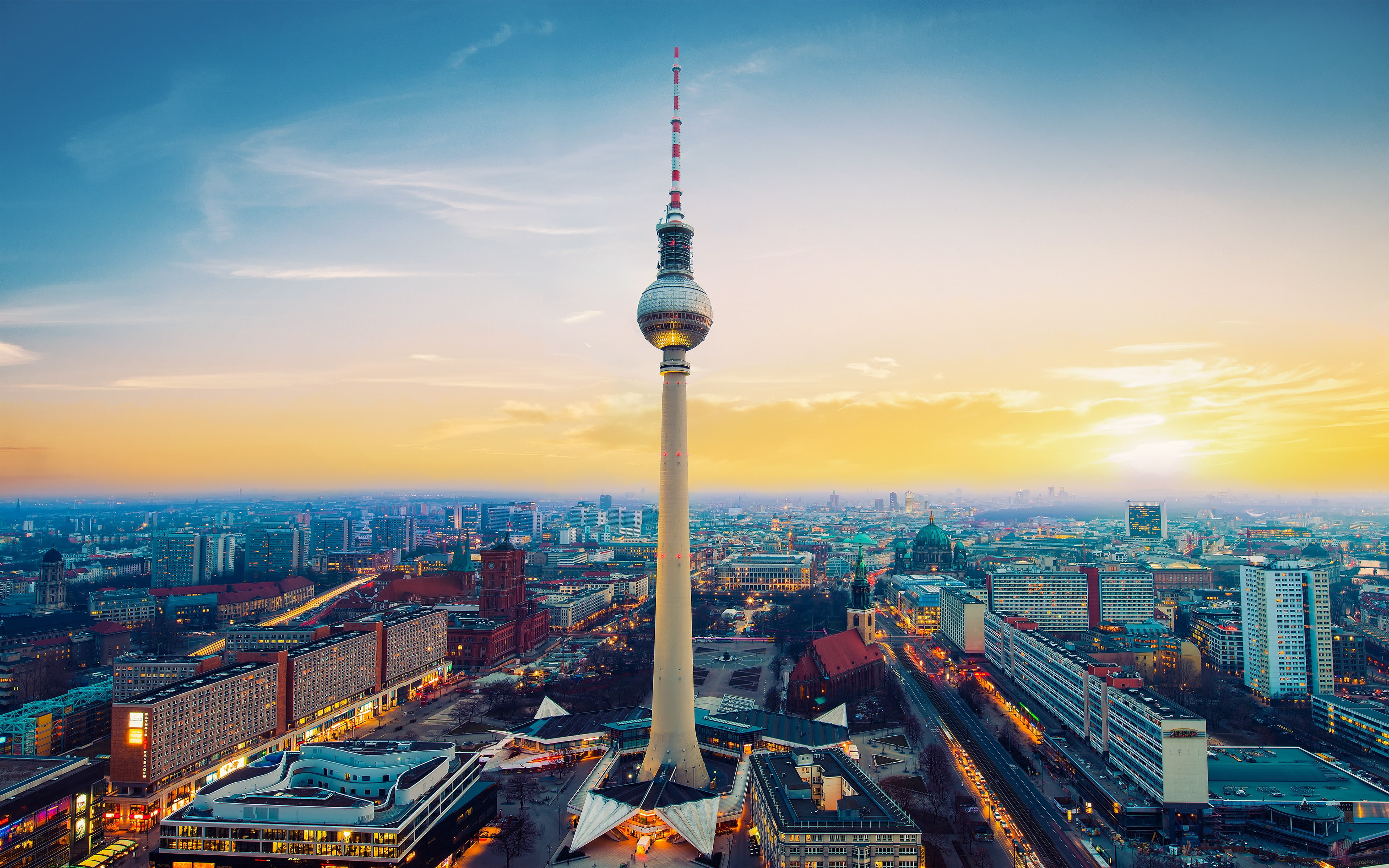 cityscape, Germany, Berlin, city, 4K, sky, HD Wallpaper