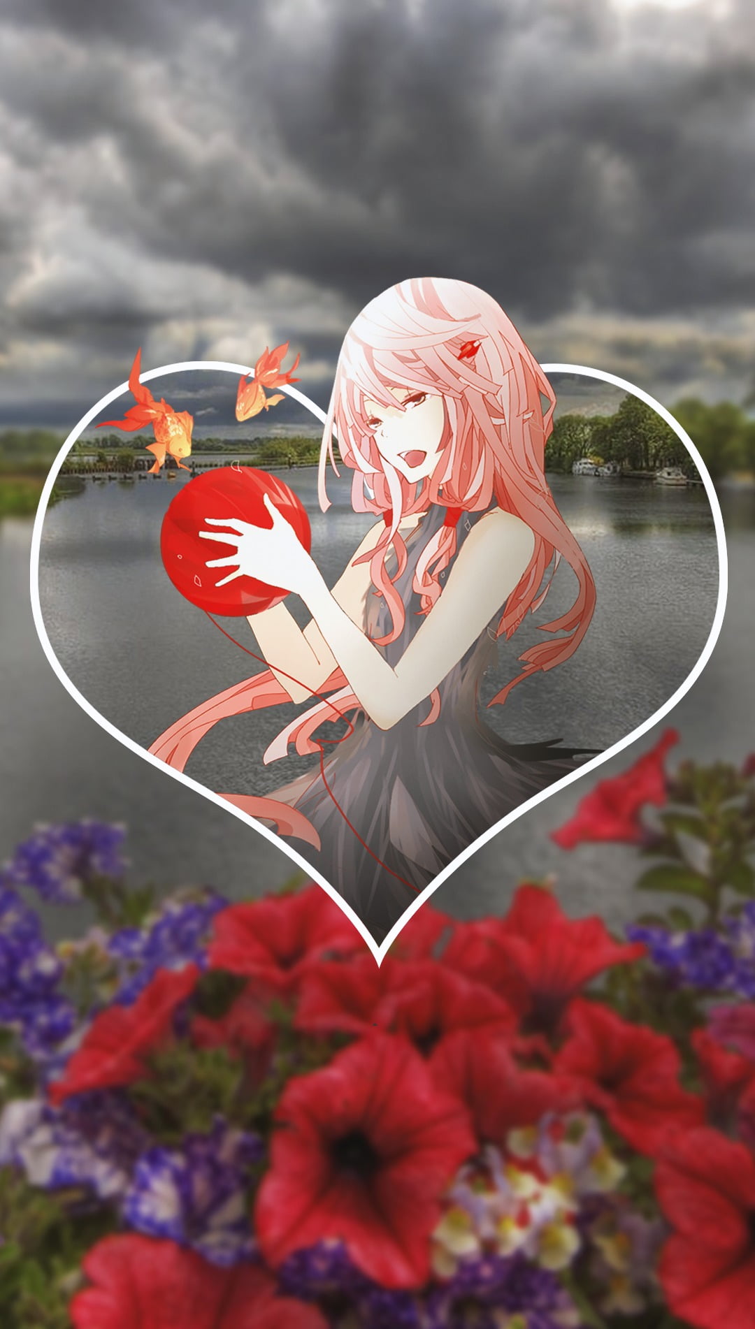cloud - sky, costume, circus, anime, anime girls, nature, 720P, people, red, close-up, human body part, day, celebration, Guilty Crown, emotion, art and craft, Phone HD Wallpaper