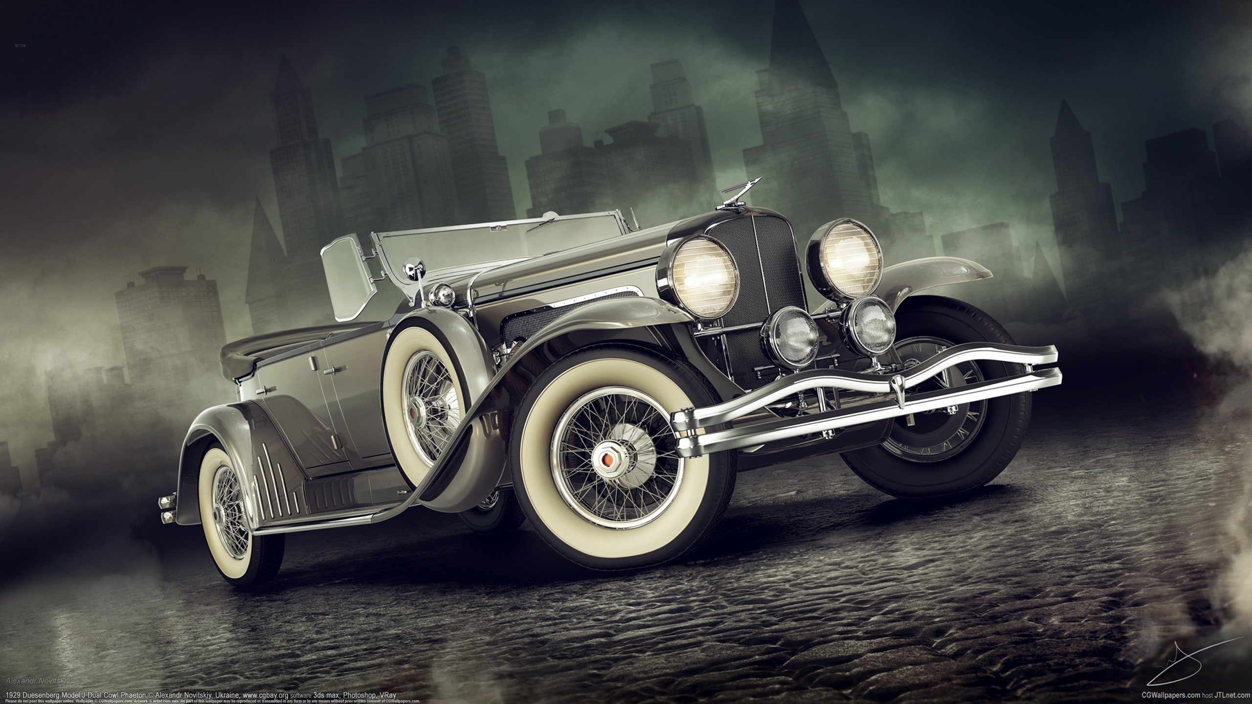 machine, auto, Alexandr Novitskiy, classic, retro, Duesenberg, 2K, HD Wallpaper