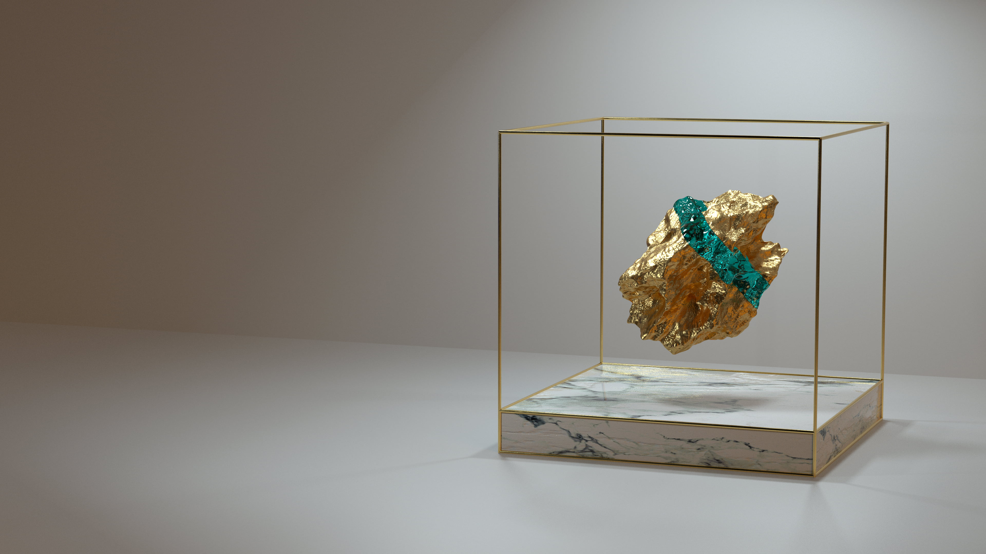 frame, OctaneRender, gems, emerald, luxury, gold, cryptocurrency, 4K, Cinema 4D, cryptoart, Octane, HD Wallpaper