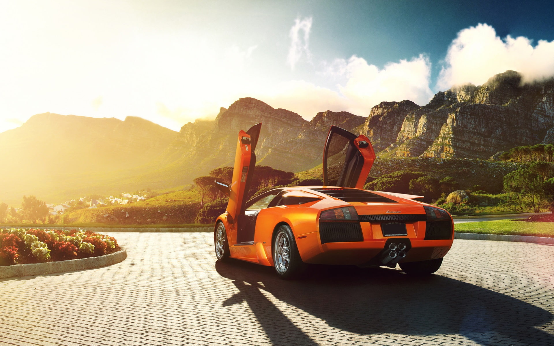 Orange, 1080P, v, Lamborghini, murcielago, View, Supercar, Back, HD Wallpaper