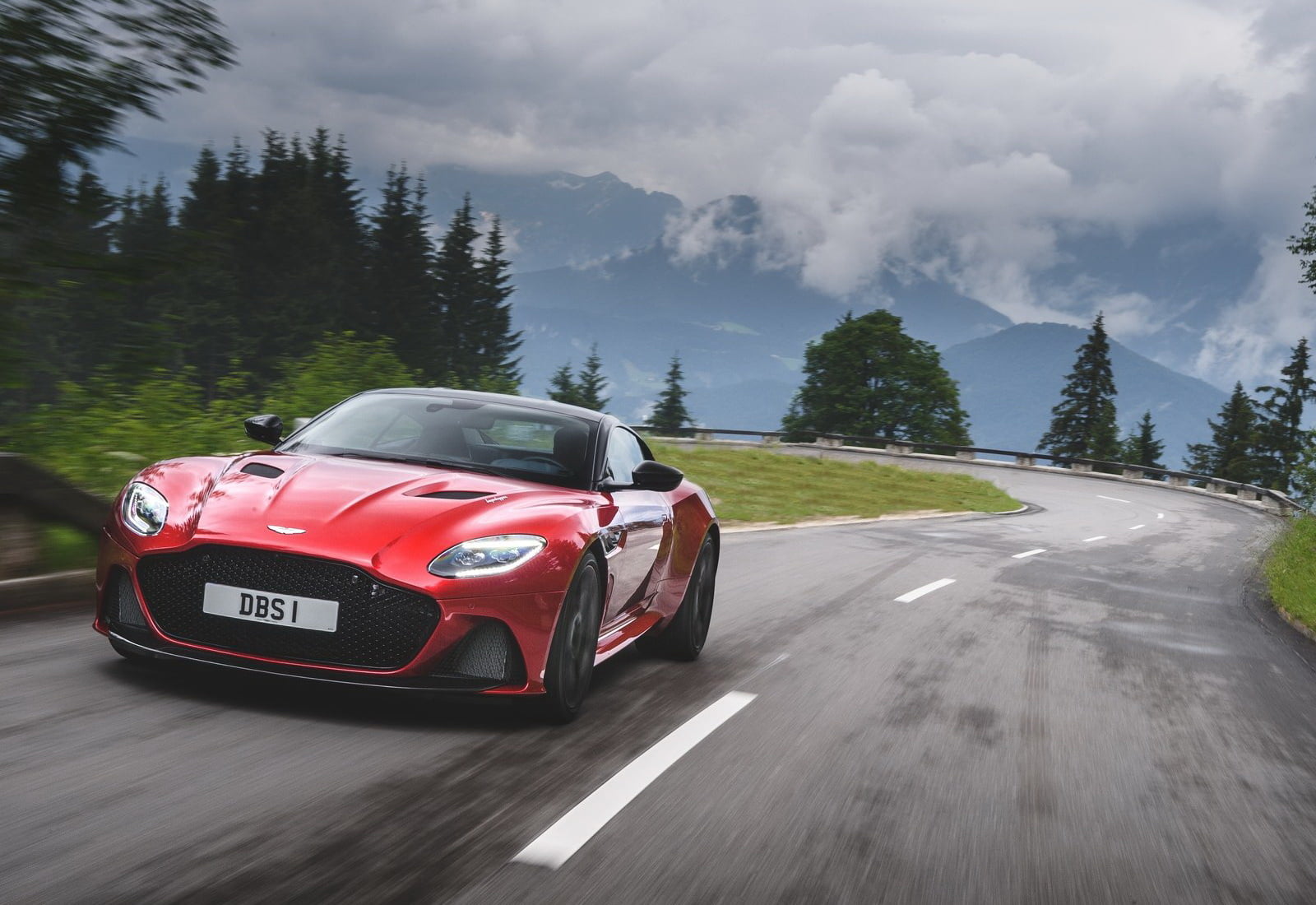 sky, motion, mode of transportation, (2019), plant, tree, martin, aston, transportation, cloud - sky, motor vehicle, nature, superleggera, 720P, road, HD Wallpaper