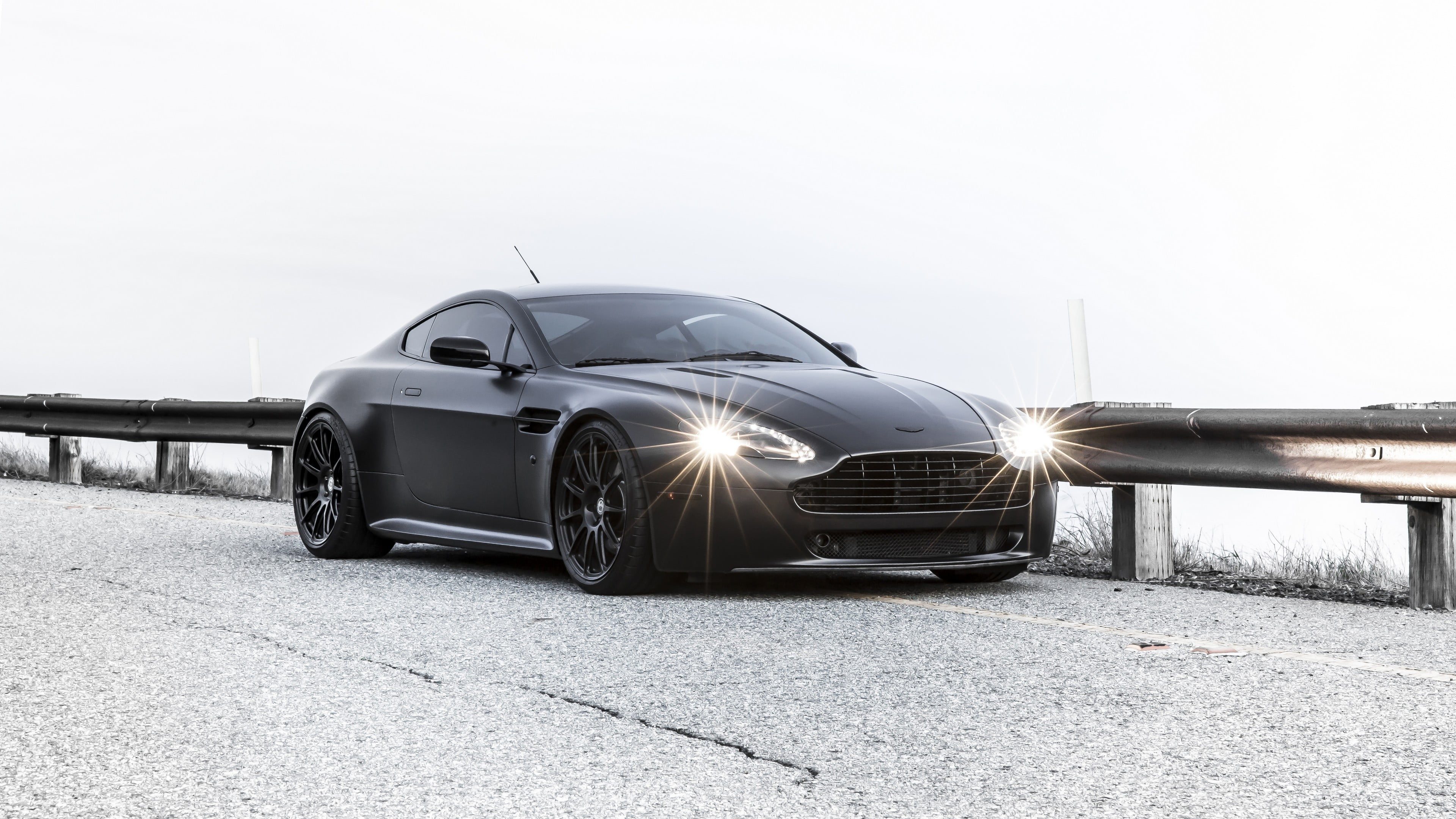 black cars, lights, outdoors, mode of transportation, silver colored, road, vehicle, copy space, black, street, land vehicle, 4K, clear sky, nature, motor vehicle, HD Wallpaper