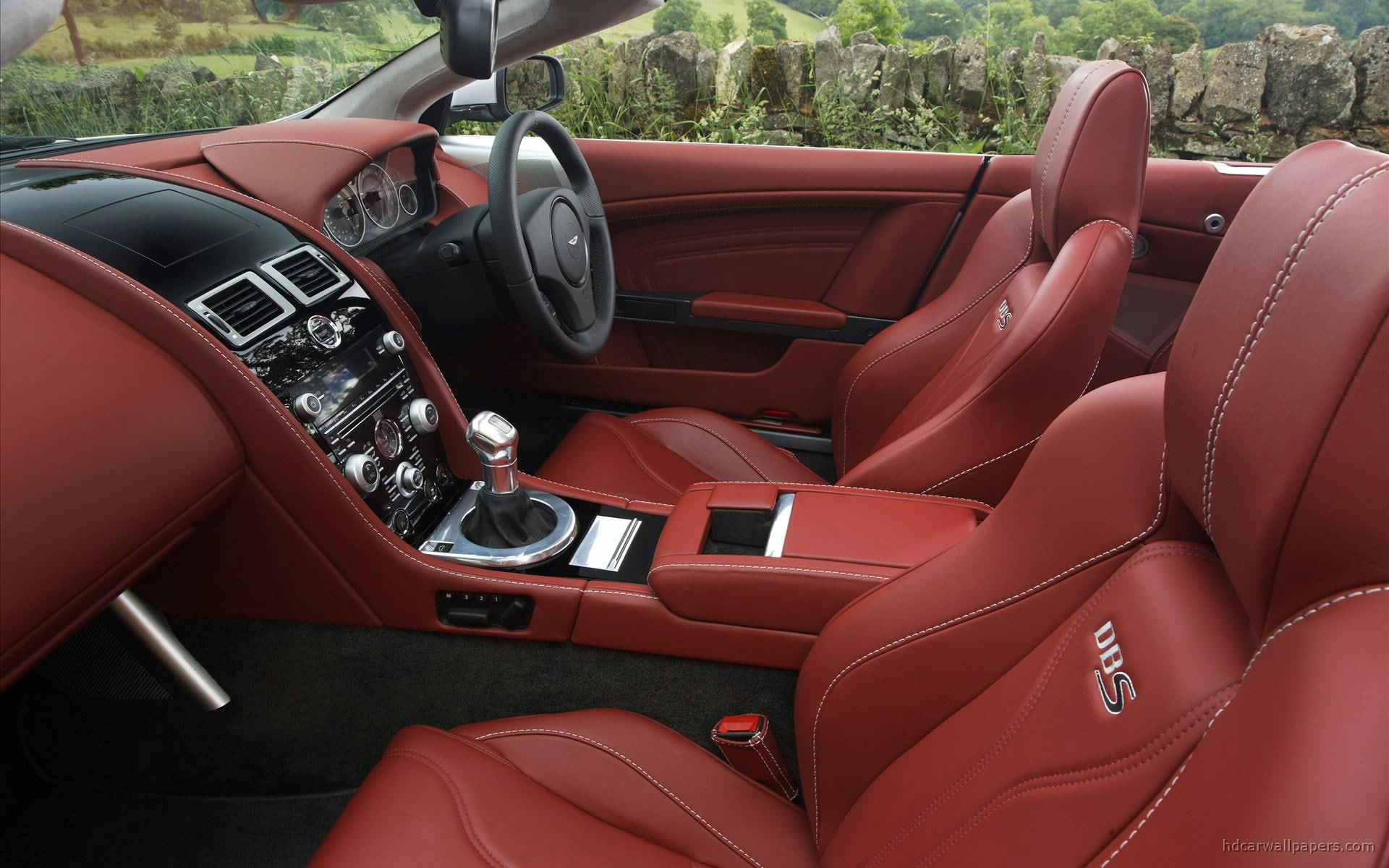 volante, aston, red, interior, aston martin, leather, dbs, car, cars, 1080P, martin, HD Wallpaper