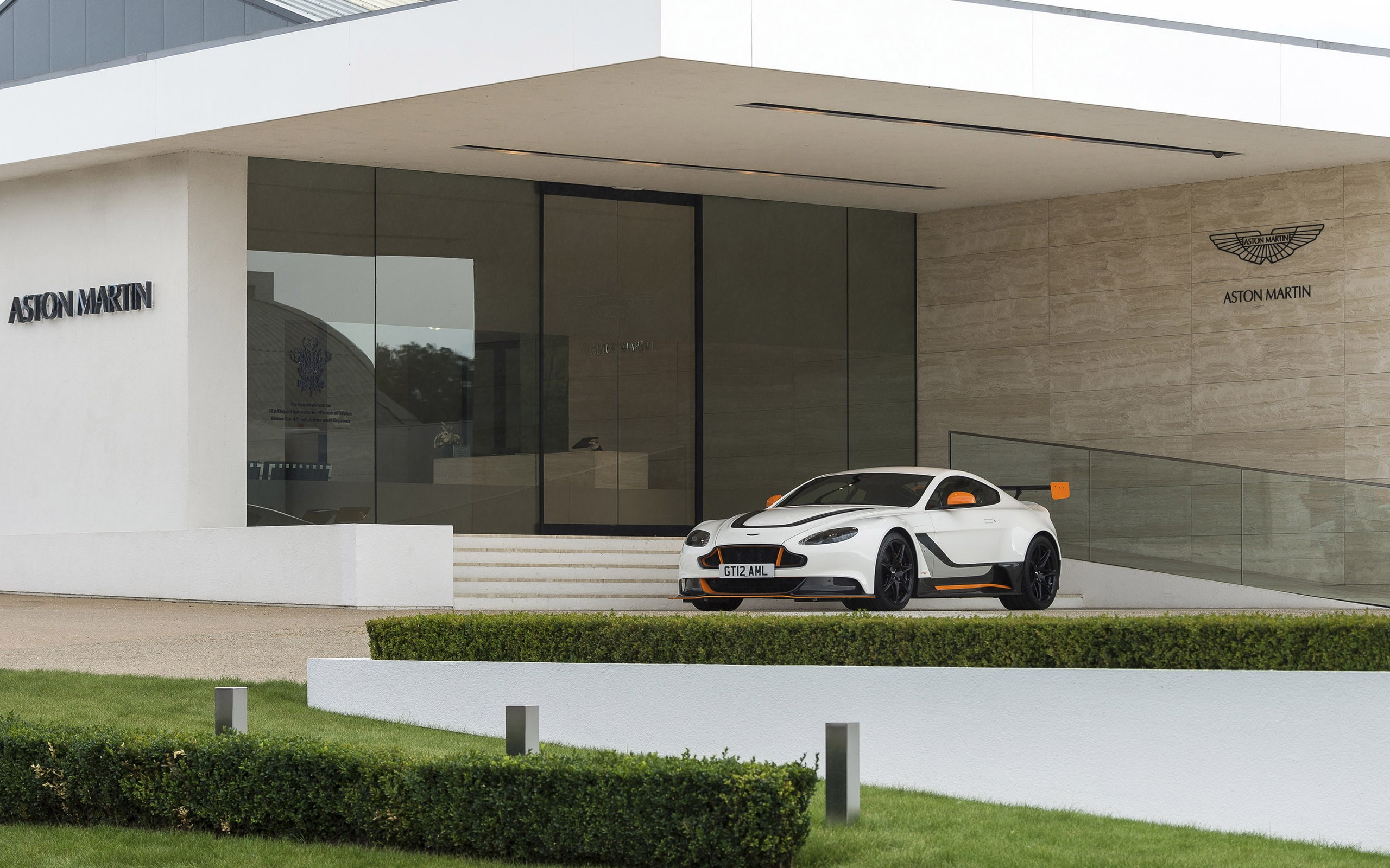 built structure, motor vehicle, stationary, nature, Aston Martin V12 Vantage, city, car, white color, land vehicle, Aston Martin GT12 Vantage, no people, HD Wallpaper