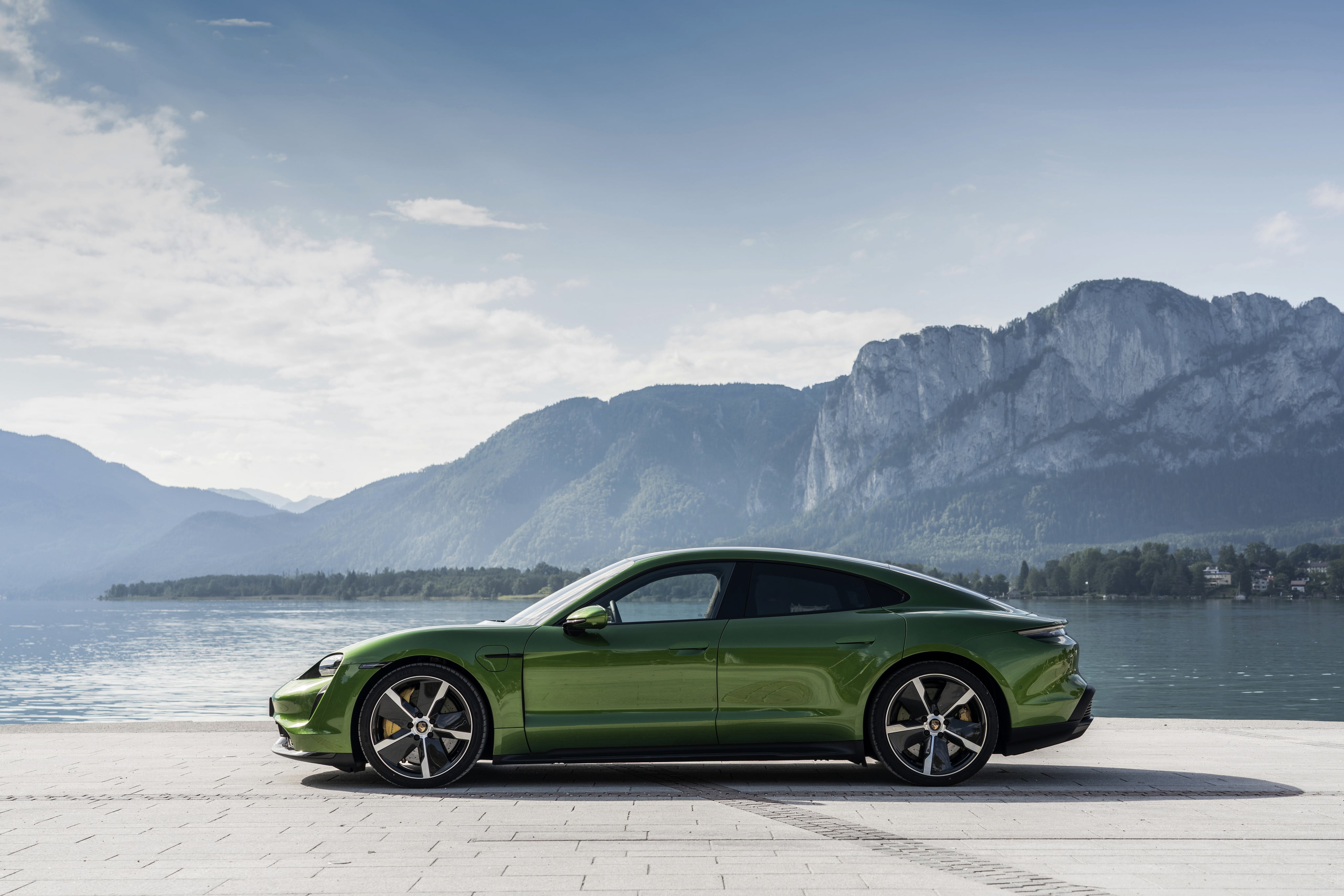 Porsche Taycan Turbo S, Porsche, 4K, Sport Car, Green Car, Porsche Taycan, Vehicle, Car, HD Wallpaper