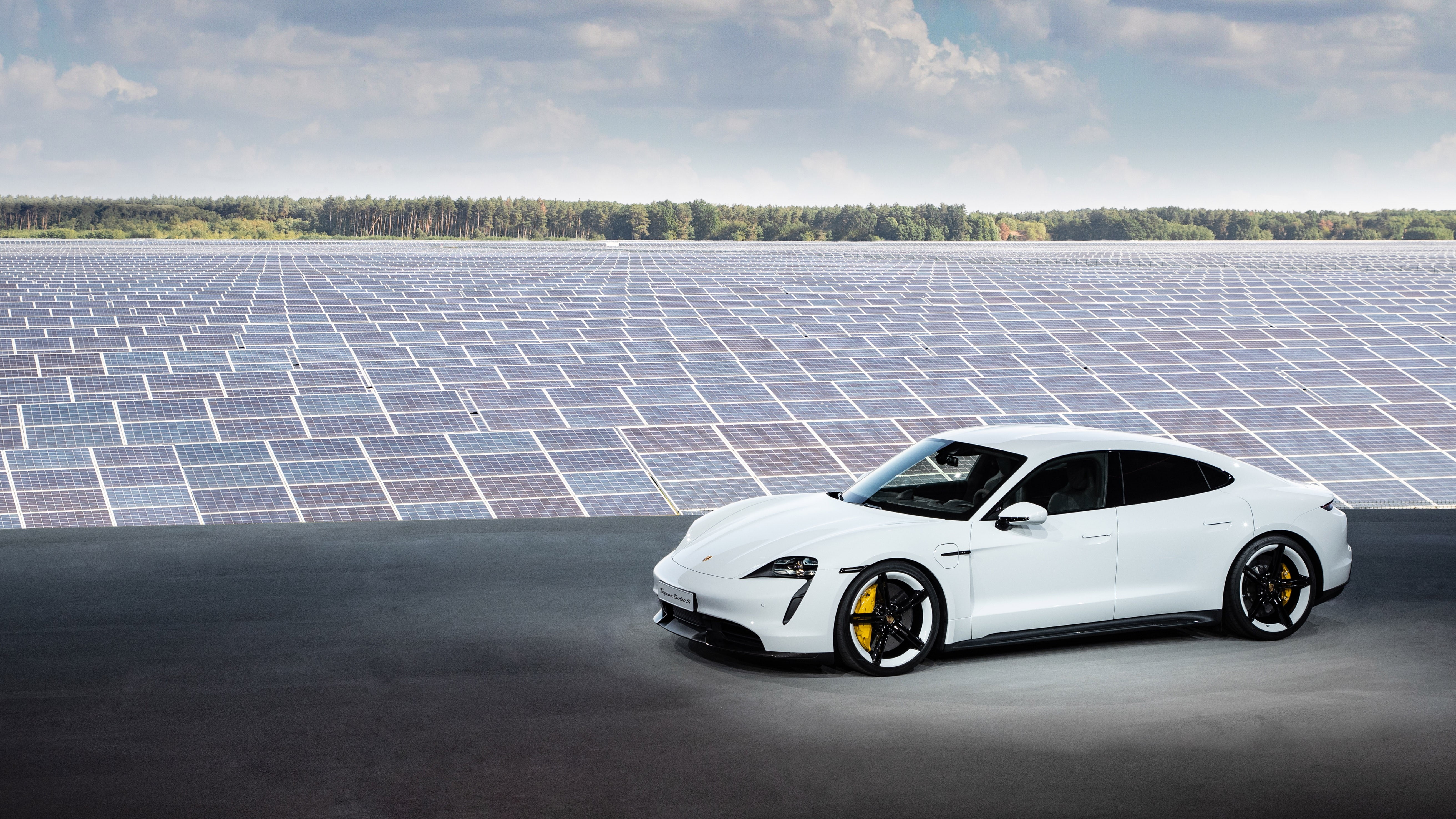 Porsche Taycan, 5K, Porsche, Porsche Taycan Turbo S, Sport Car, White Car, Electric Car, Car, Vehicle, HD Wallpaper