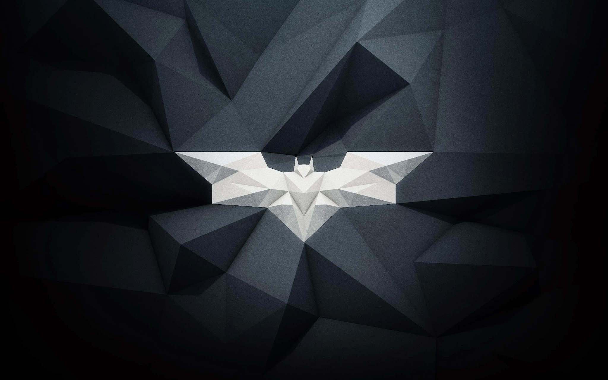 studio shot, indoors, art and craft, digital composite, geometric shape, creativity, triangle shape, close-up, luxury, bat signal logo batman low poly, HD Wallpaper