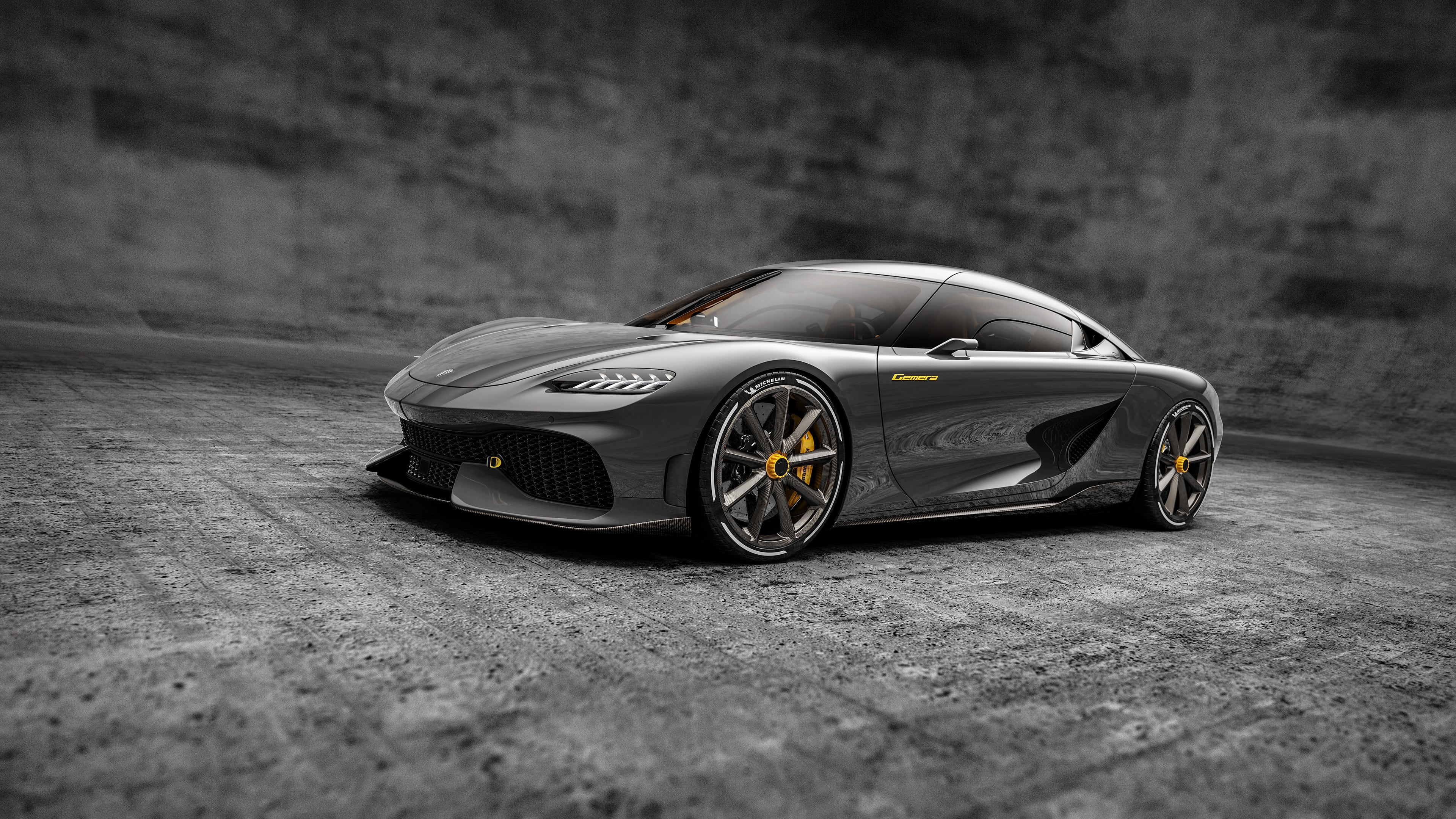 4K, koenigsegg gemera, dark background, supercar, koenigsegg, HD Wallpaper
