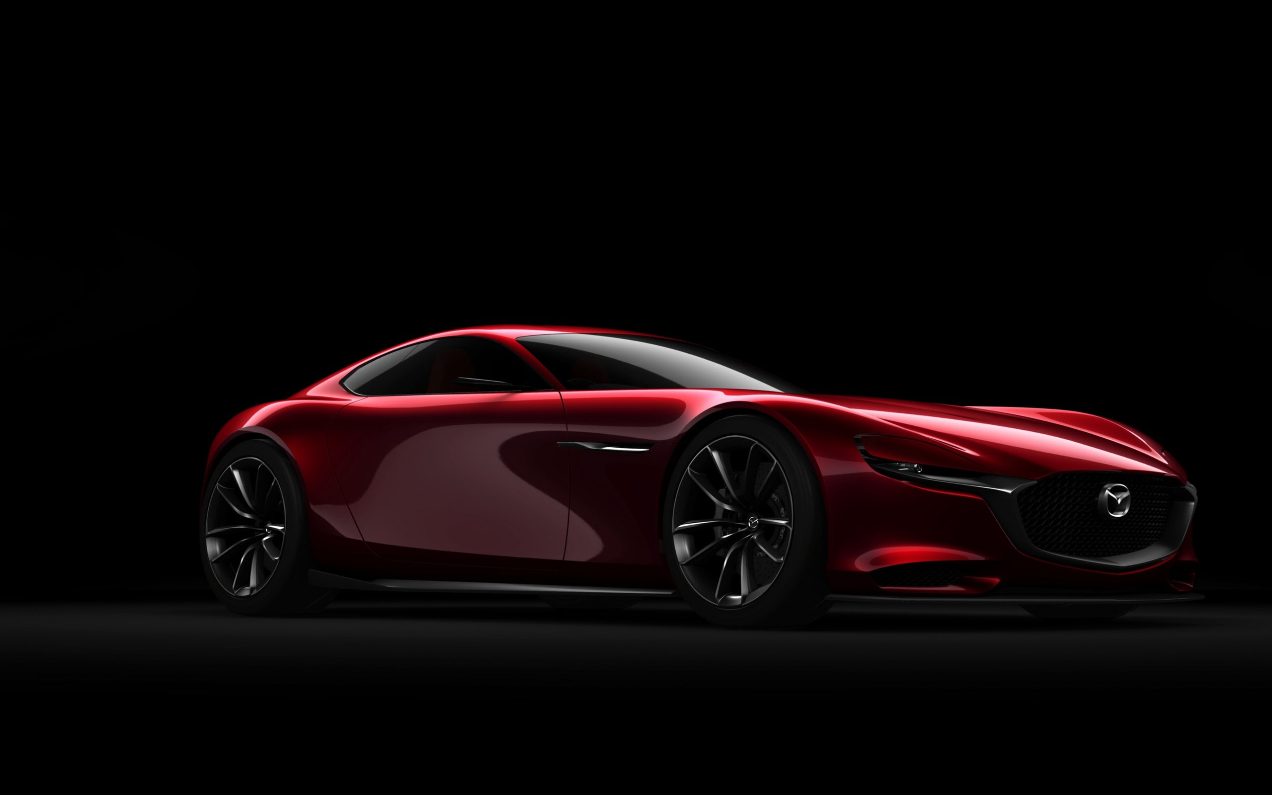 car, black background, mazda, 2K, dark, convertible, copy space, studio shot, wheel, chrome, land vehicle, no people, indoors, personal land vehicle, mode of transportation, HD Wallpaper