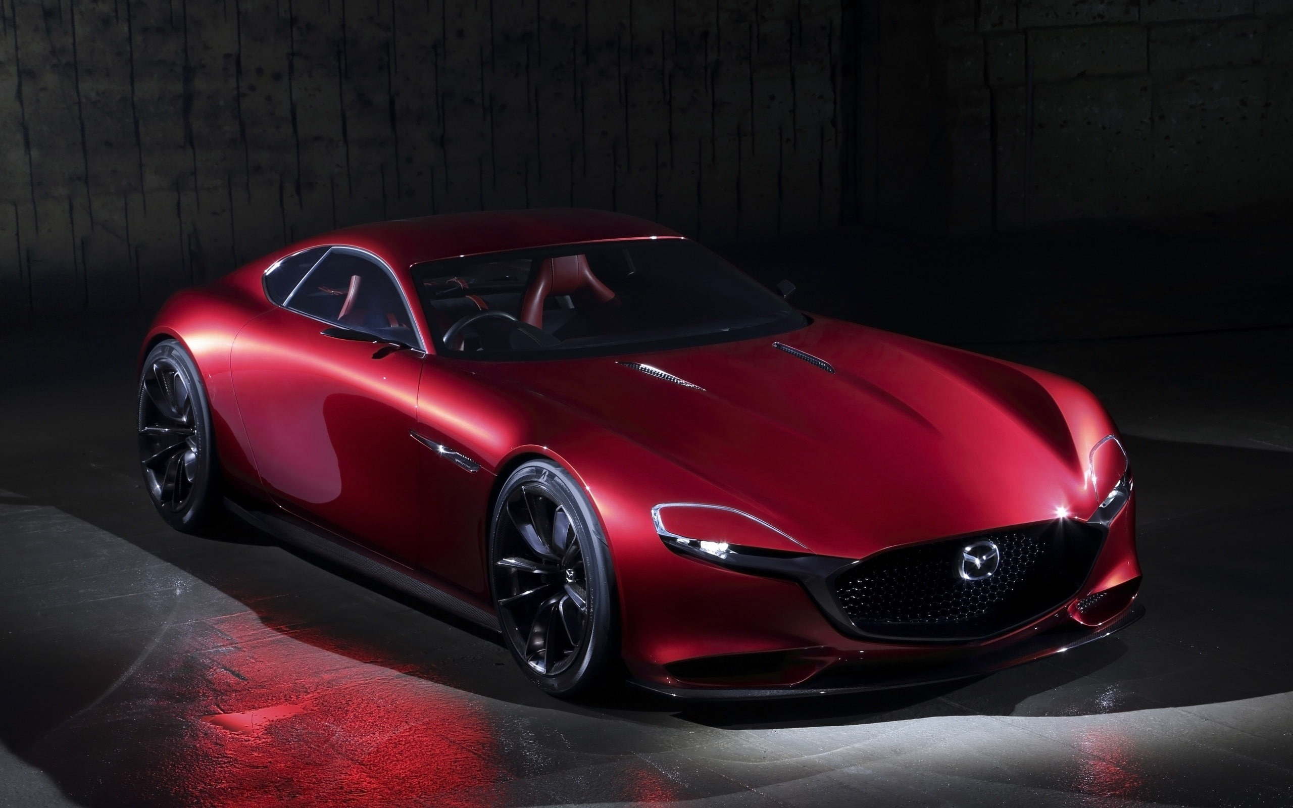 vision, car, reflection, luxury, 2K, mode of transportation, rx, wealth, sports car, concept, hd, illuminated, transportation, indoors, red, HD Wallpaper