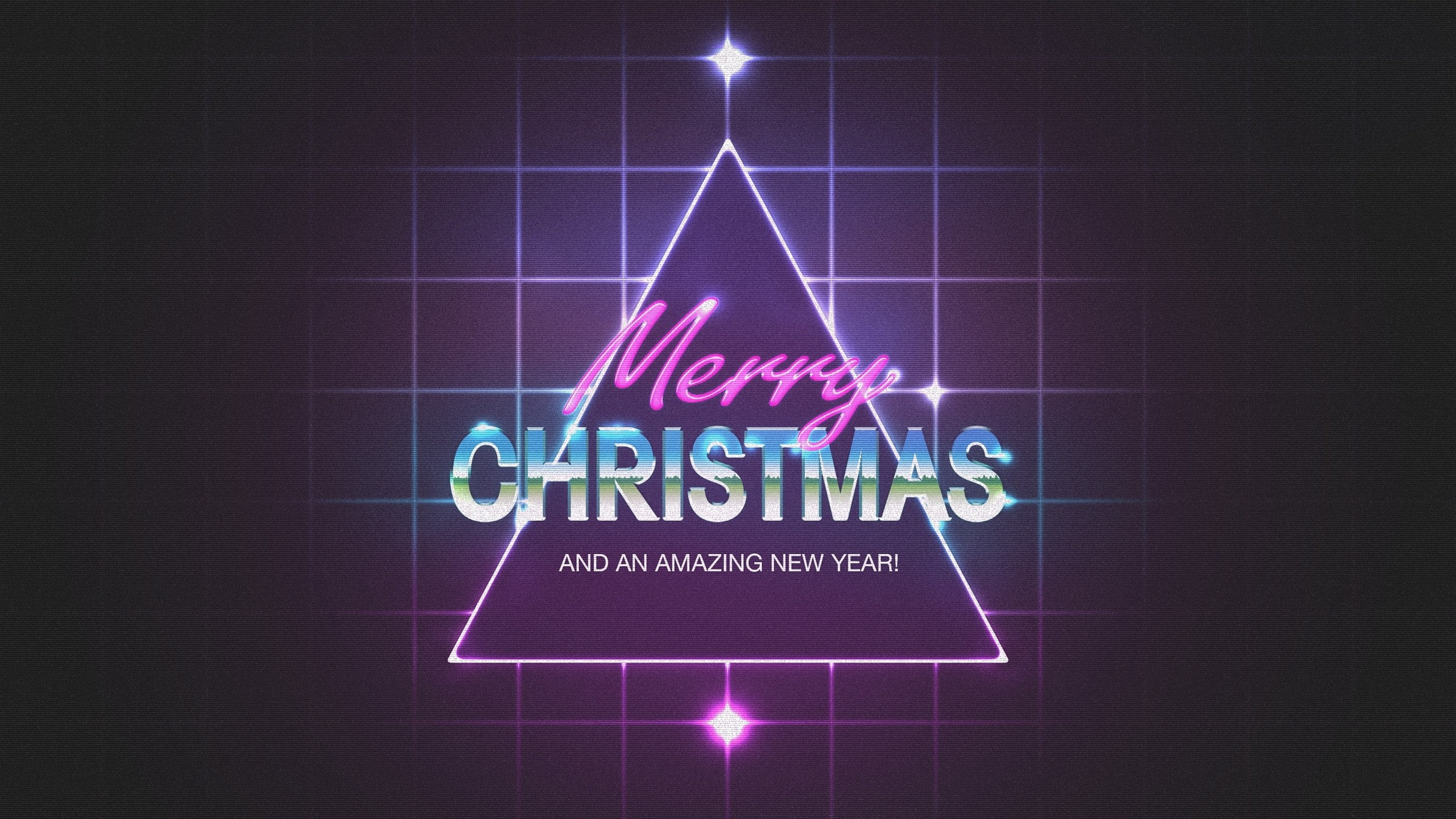 purple, triangle, Christmas, 1980s, 2K, HD Wallpaper