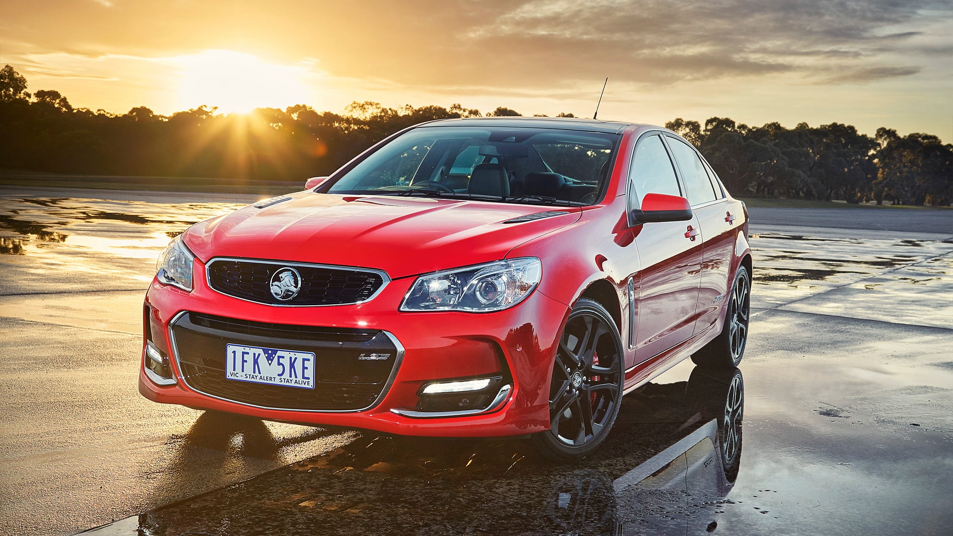 SS-V, sunlight, 1080P, Red, vintage car, Car, road, motor vehicle, Holden, outdoors, transportation, retro styled, sun, nature, no people, land vehicle, HD Wallpaper