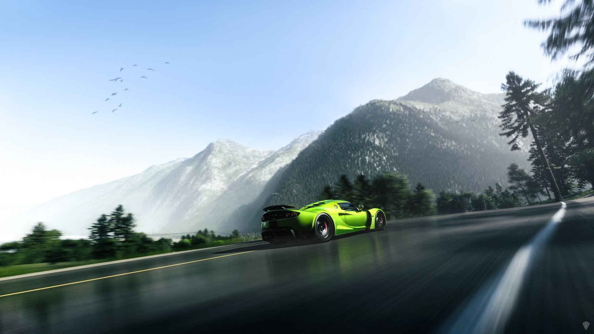 video games, racing, car, 1080P, Driveclub, supercars, Hennessey Venom GT, road, HD Wallpaper