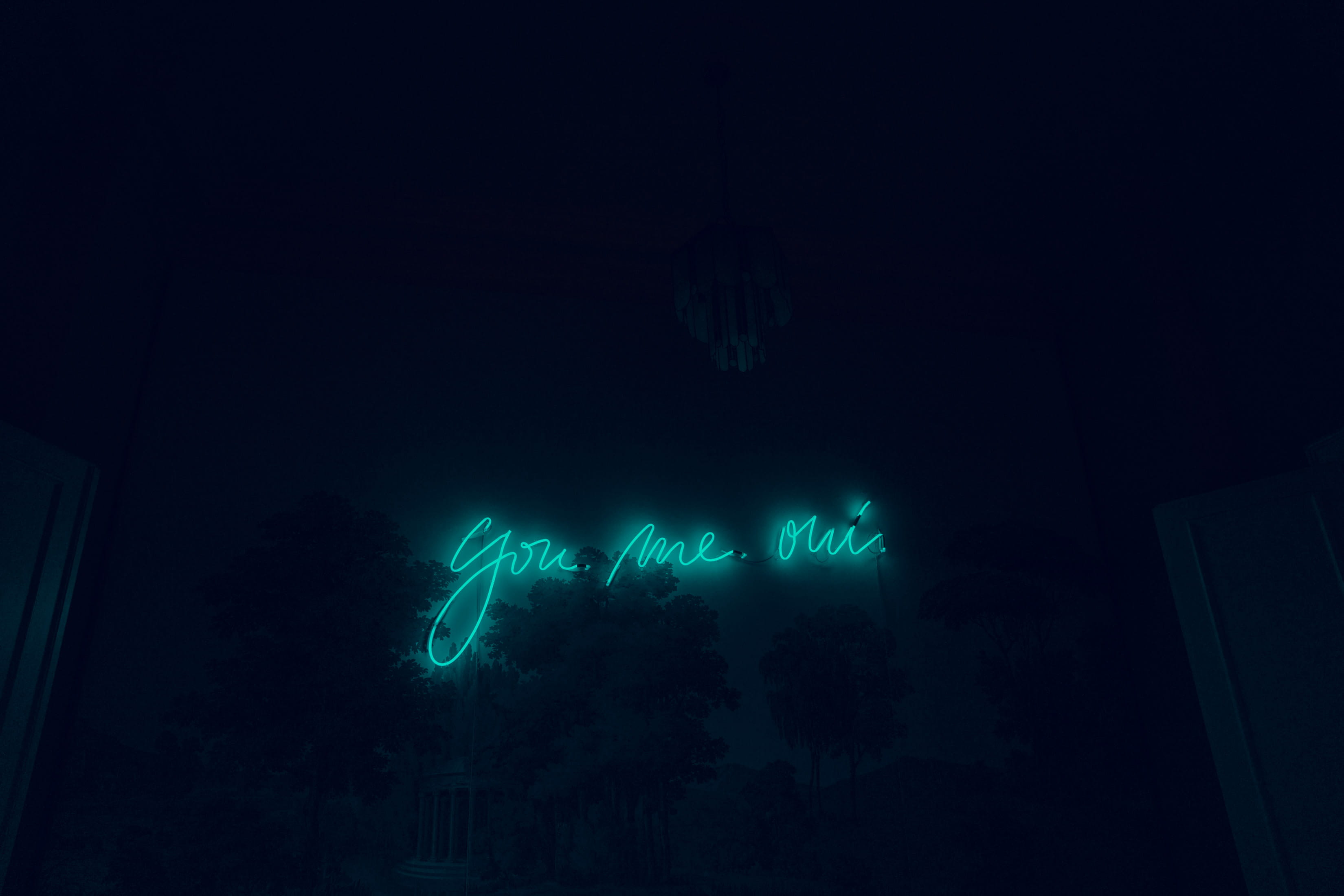 history, phrase, communication, neon, outdoors, nature, low angle view, architecture, neon light, art, sign, emotion, green, 2K, glowing, illuminated, HD Wallpaper