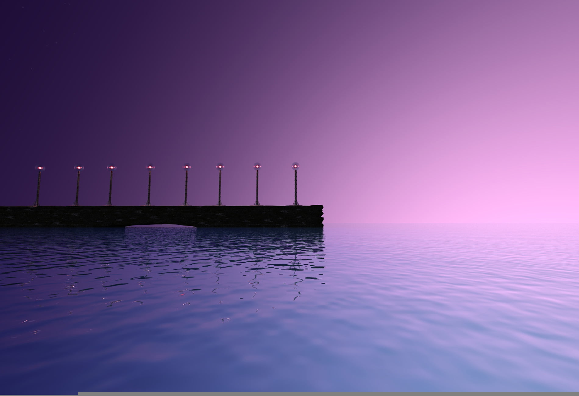 sky, pollution, sea, tranquility, pink color, 720P, water, reflection, fuel and power generation, purple, sunset, no people, industry, waterfront, copy space, HD Wallpaper