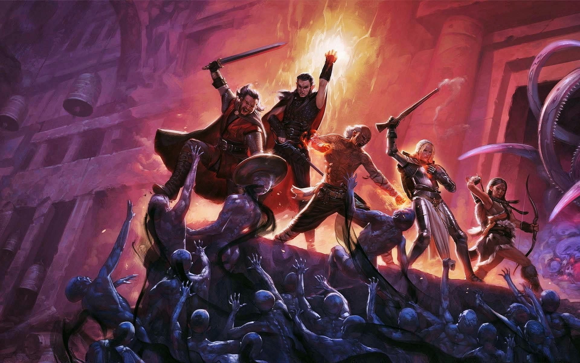 dungeon, pillars, battle, 1080P, eternity, HD Wallpaper