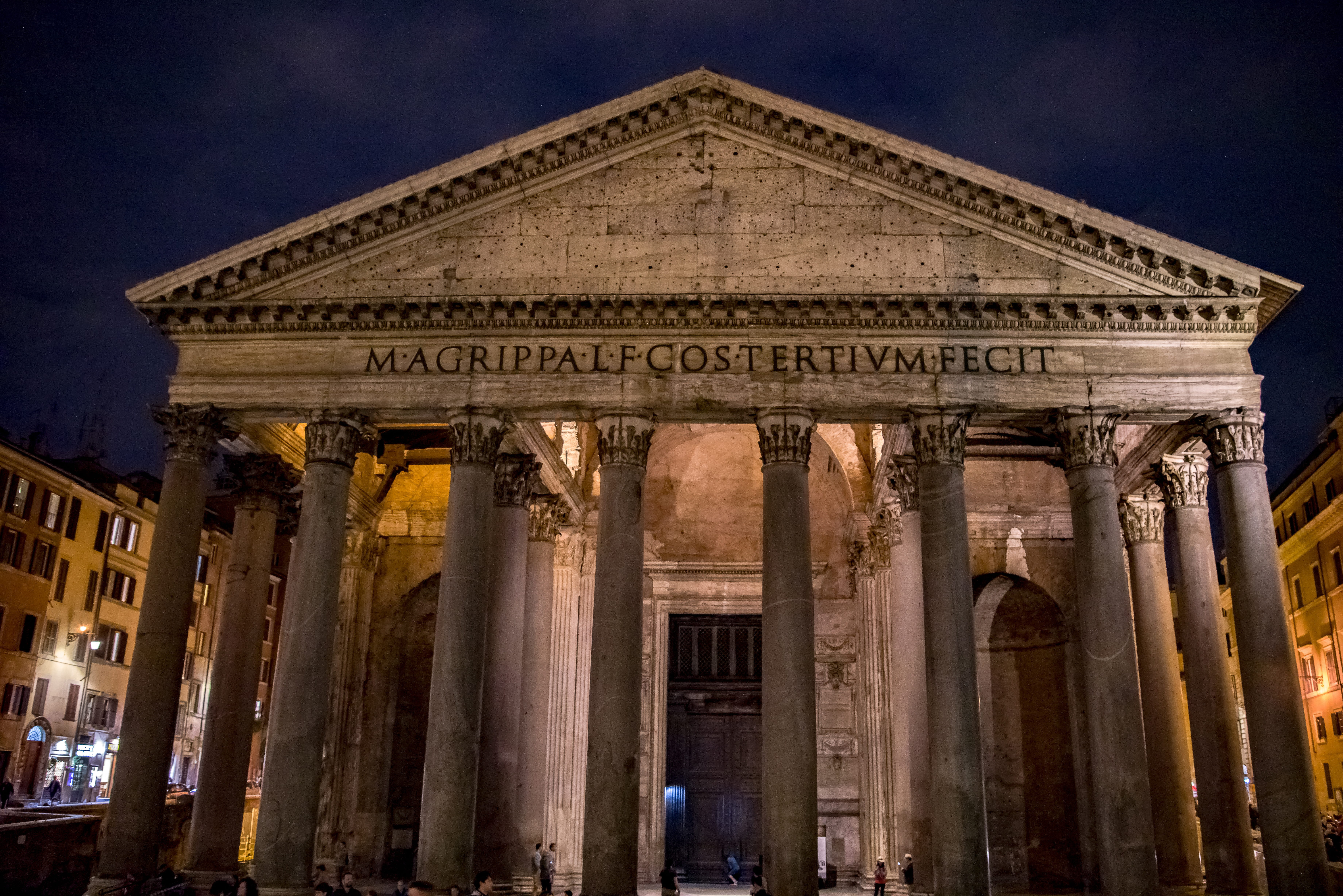 historic, monument, night, 5K, city, costerfivmfecit, building, government, temple, italy, ancient, text, art and craft, tourism, built structure, craft, HD Wallpaper