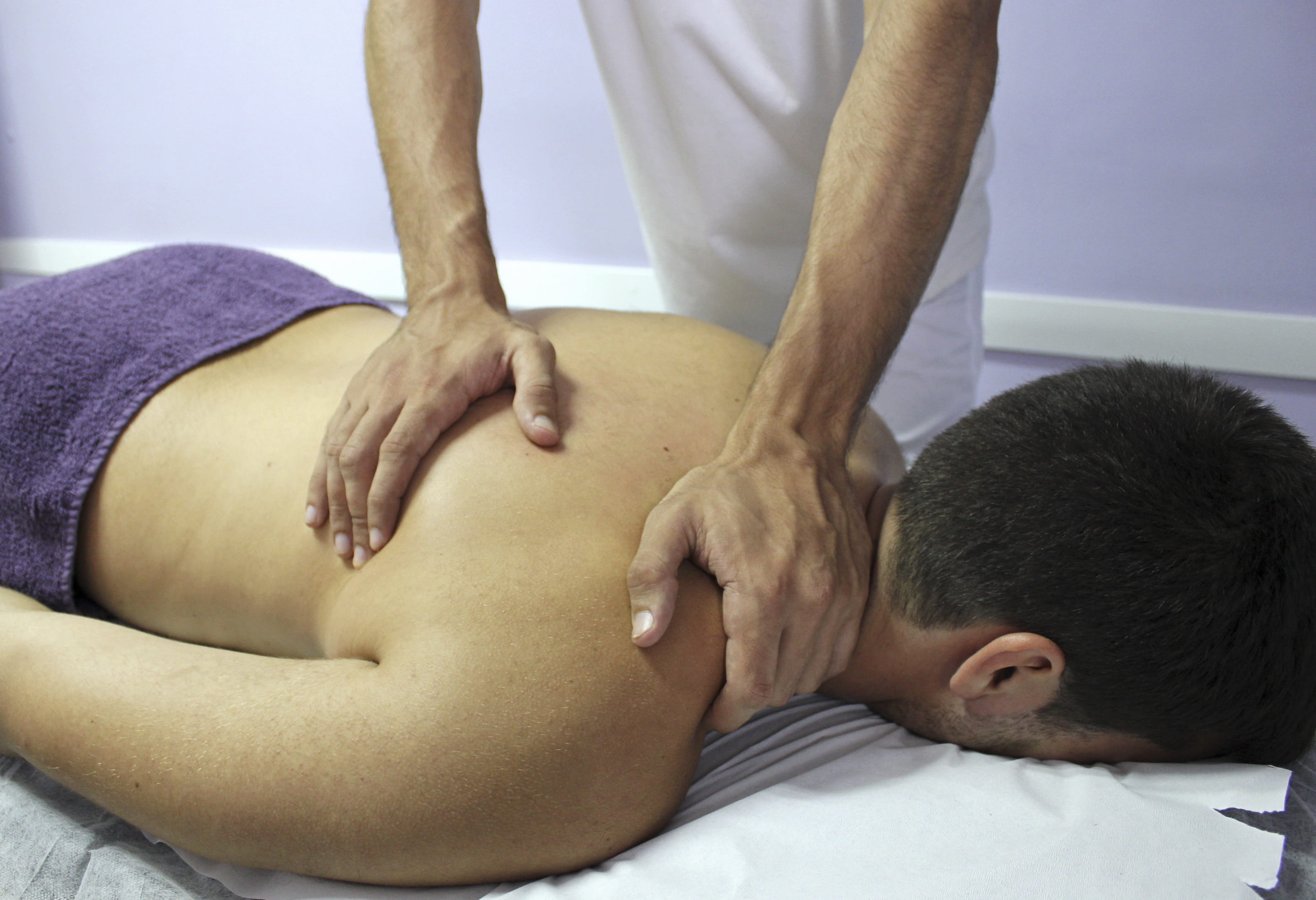 massaging, massage table, 2K, Osteopathy, young adult, two people, adult, young men, lying down, men, headshot, man, human body part, person, health care, HD Wallpaper
