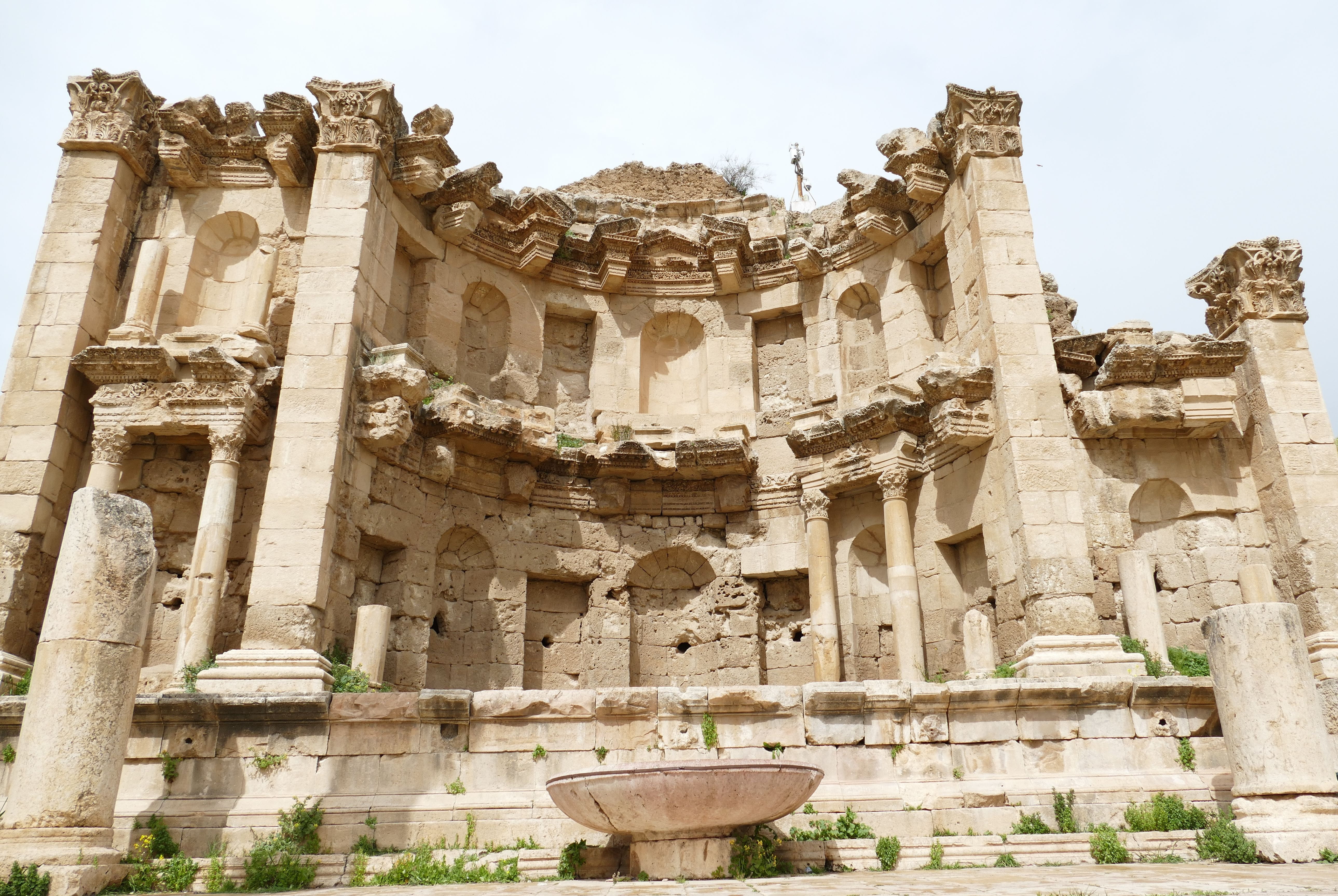 5K, history, ancient civilization, outdoors, jerash, architectural column, pillar, no people, nature, temple, architecture, old ruin, low angle view, day, HD Wallpaper
