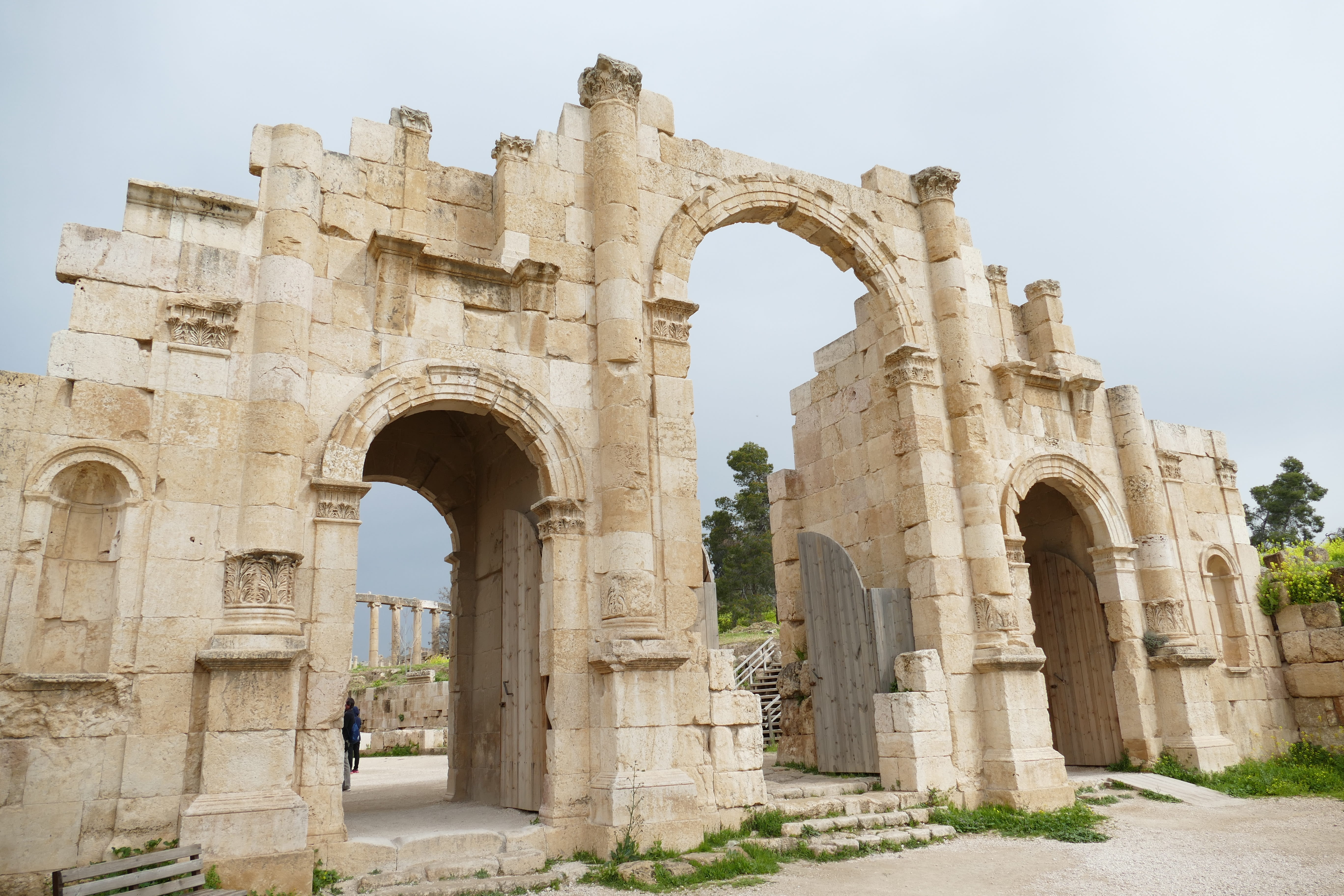 input, architecture, clear sky, antiquity, built structure, ancient civilization, goal, pillar, sky, jordan, outdoors, portal, travel, architectural column, HD Wallpaper