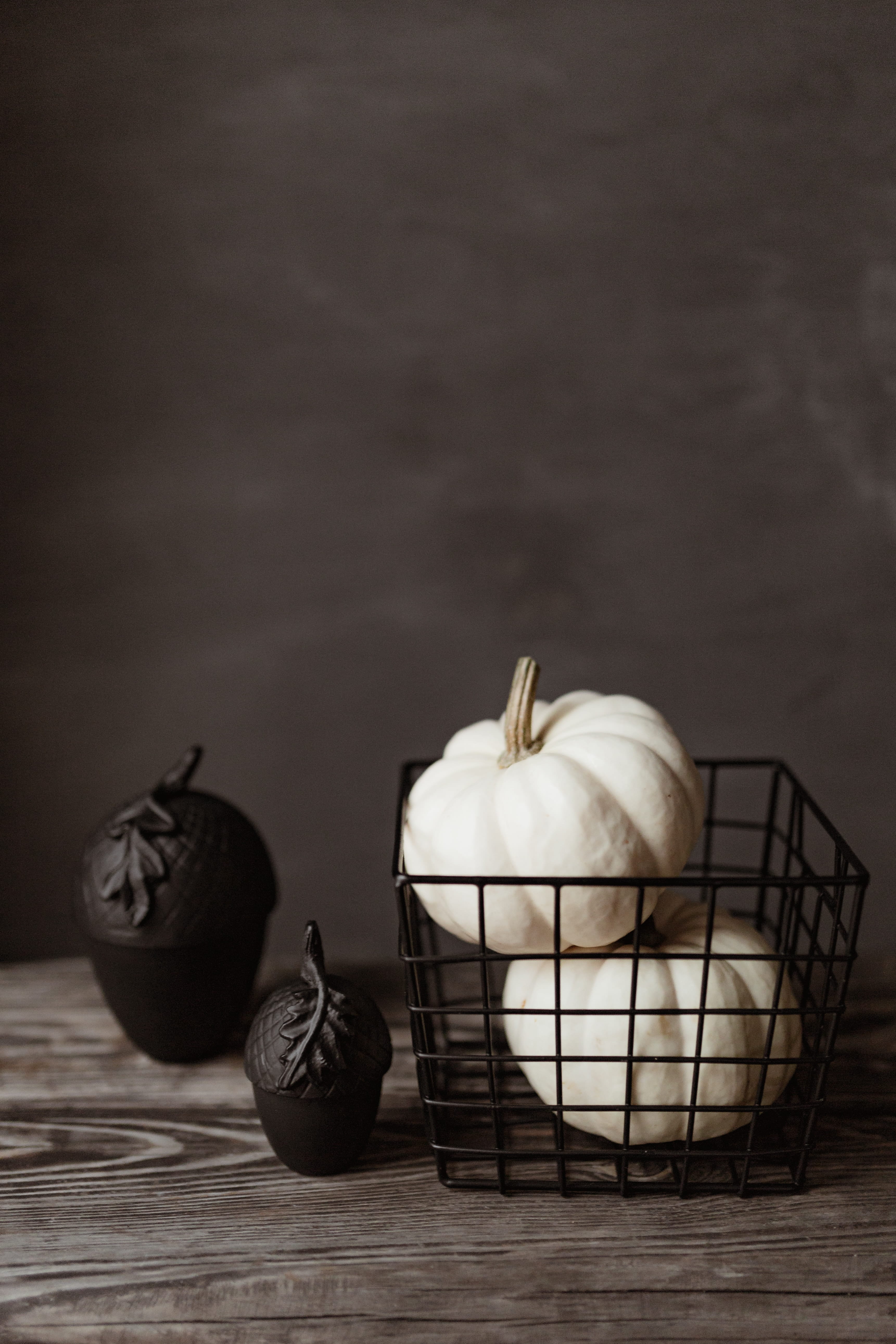 vegetable, freshness, raw food, halloween, chinese food, table, white pumpkin, home, studio shot, basket, copy space, wellbeing, close-up, group of objects, Phone HD Wallpaper