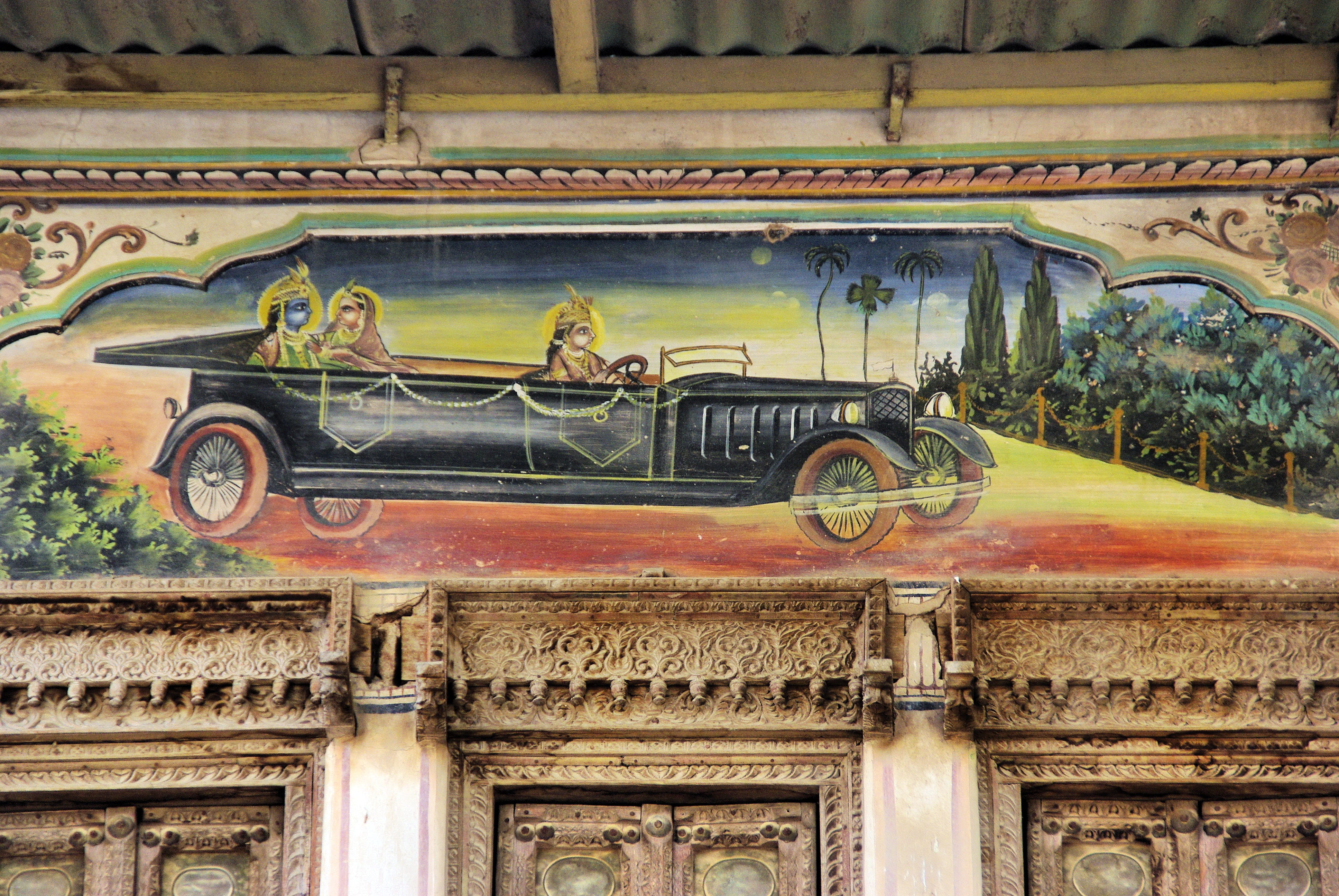travel destinations, no people, India, ornate, day, wall, fresco, history, mural, Rajastan, architecture, 4K, art and craft, bas relief, shekawati, representation, HD Wallpaper