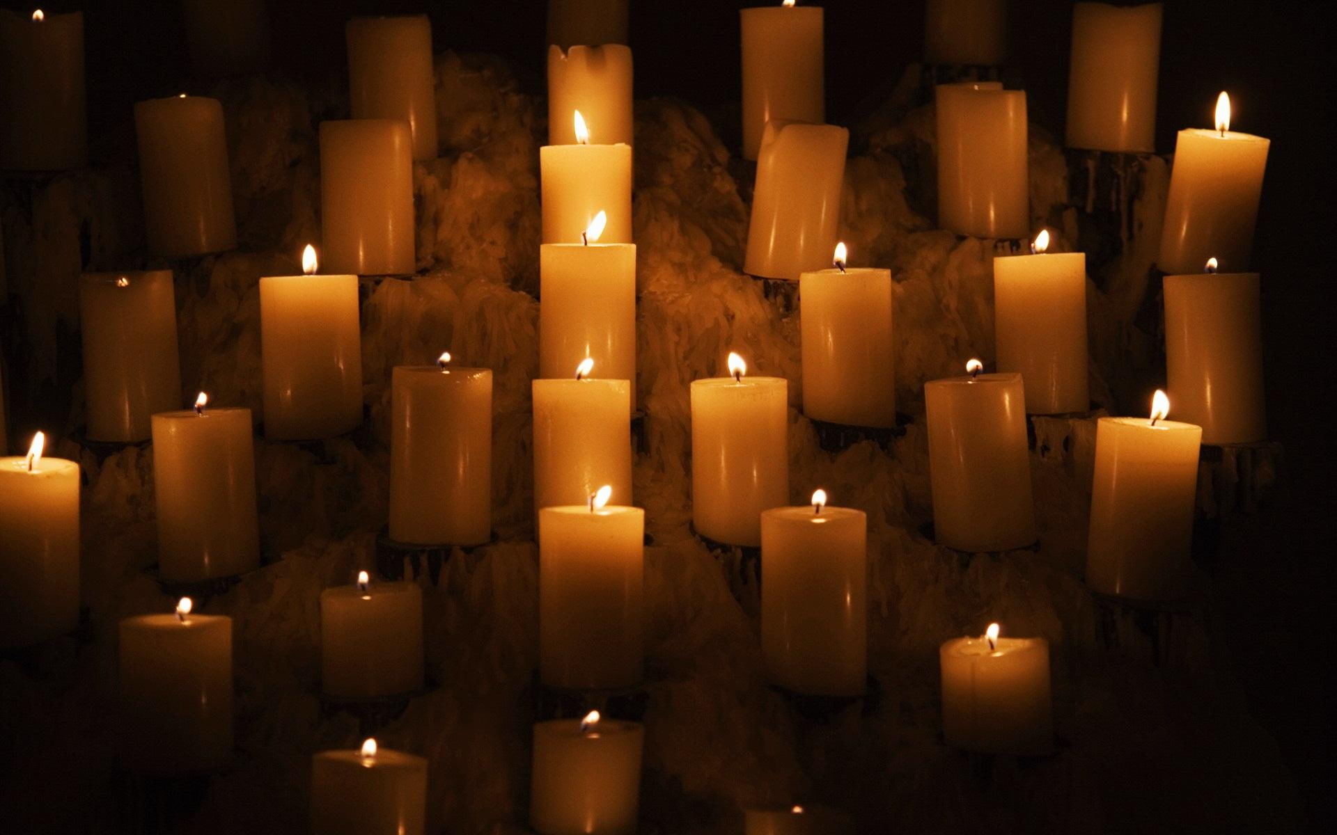 1080P, lights, candle, lot, celebrations, pillar, HD Wallpaper