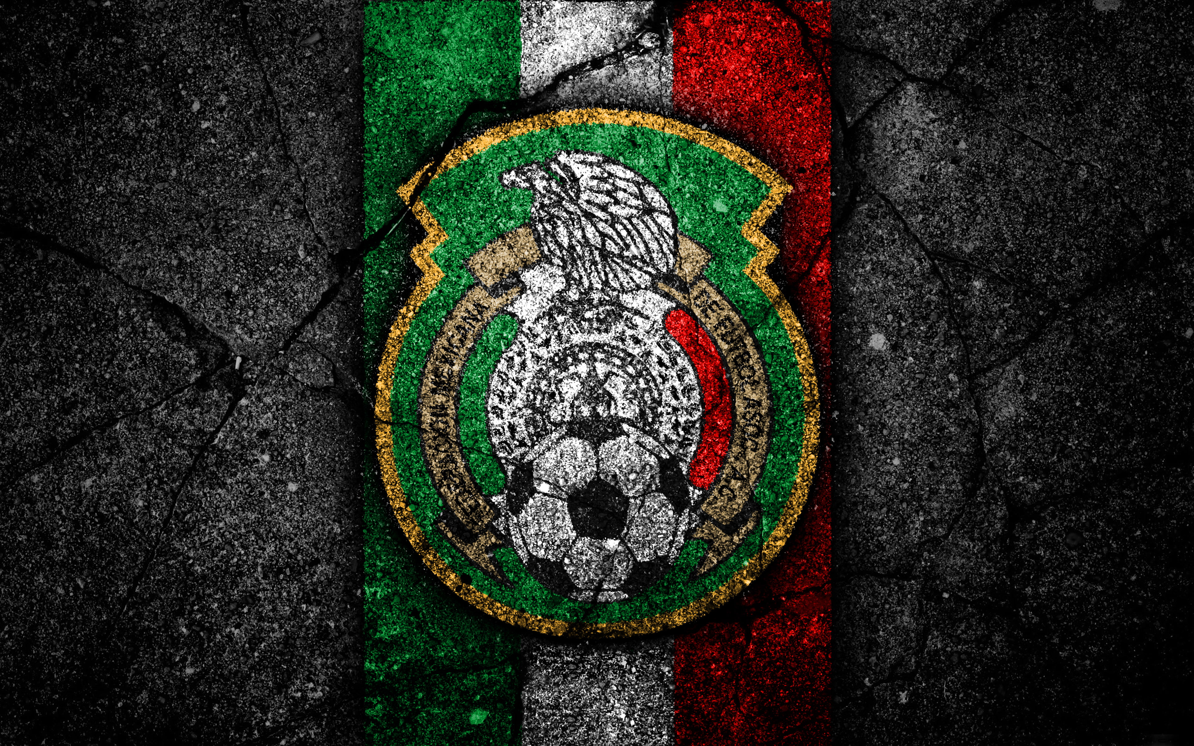 4K, Logo, Mexico National Football Team, Emblem, Mexico, Soccer, HD Wallpaper