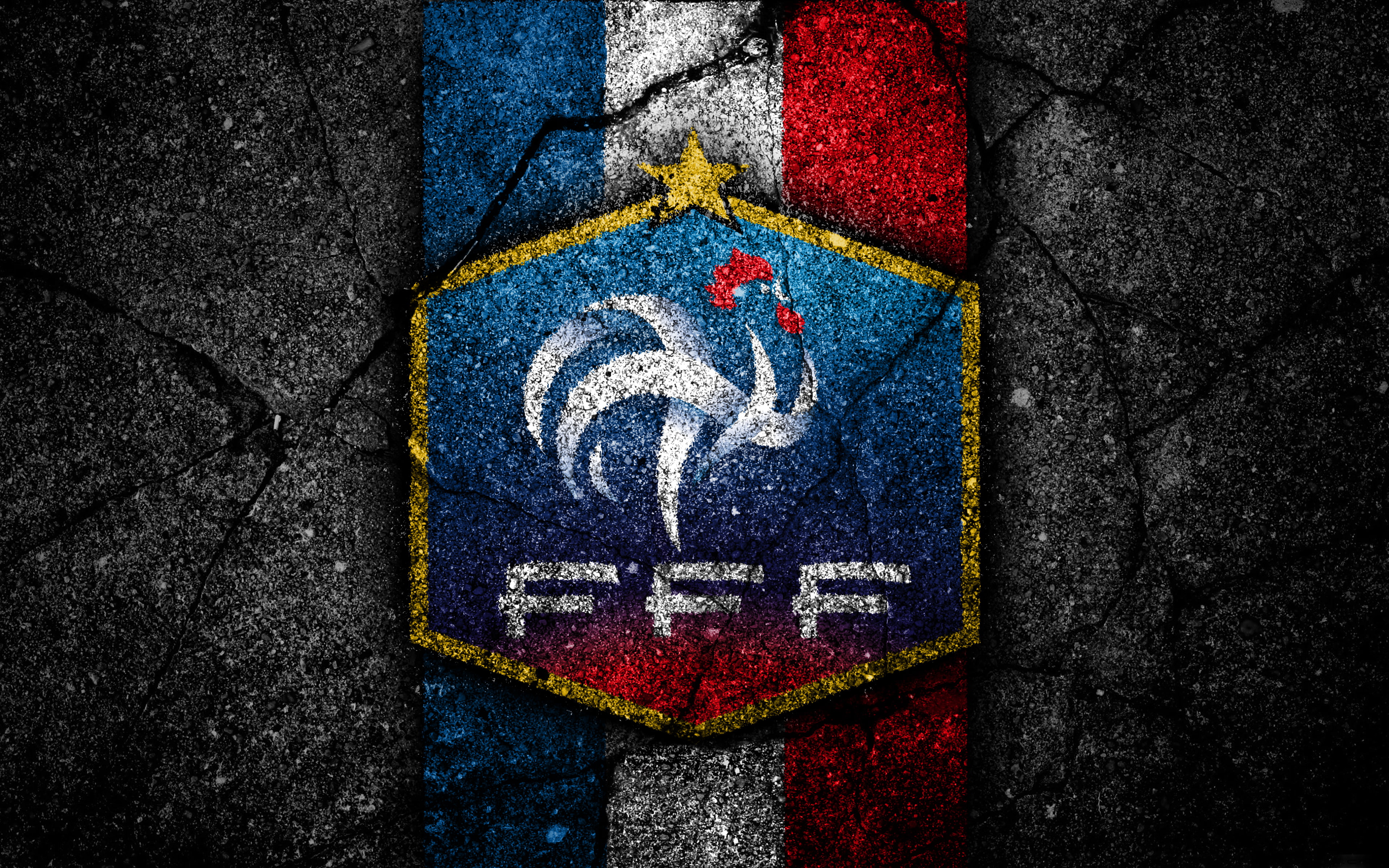 Logo, France National Football Team, Soccer, 4K, France, Emblem, HD Wallpaper
