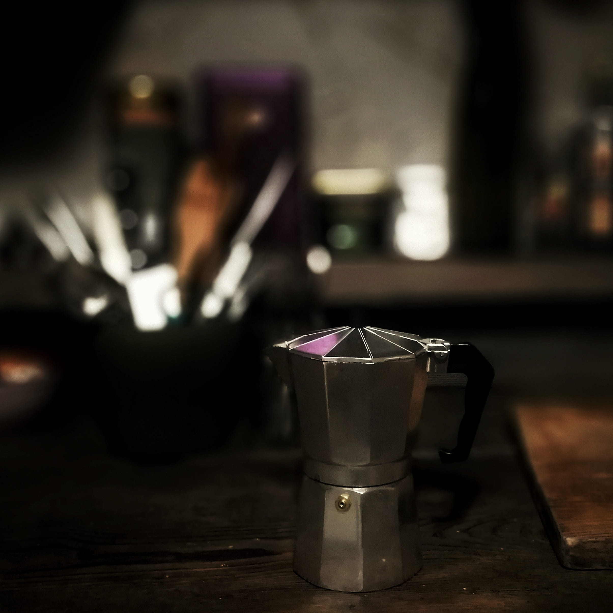 silver, focus, domestic room, coffee, metal, photography, coffee - drink, drink, table, appliance, container, cafe, household equipment, dark, coffee maker, Phone HD Wallpaper