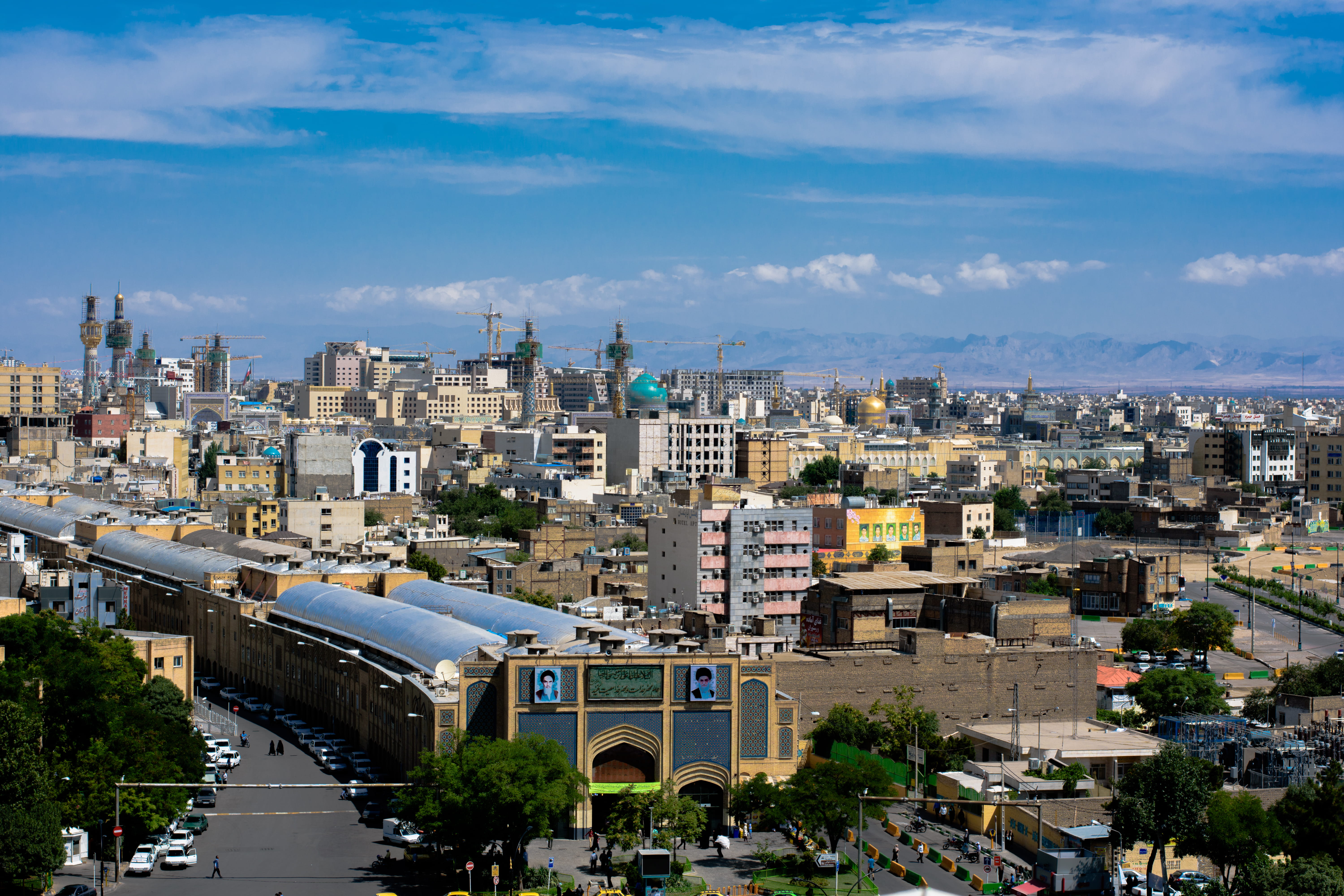 nature, skyscraper, mode of transportation, cityscape, architecture, built structure, water, outdoors, connection, day, blue, iran, residential district, HD Wallpaper