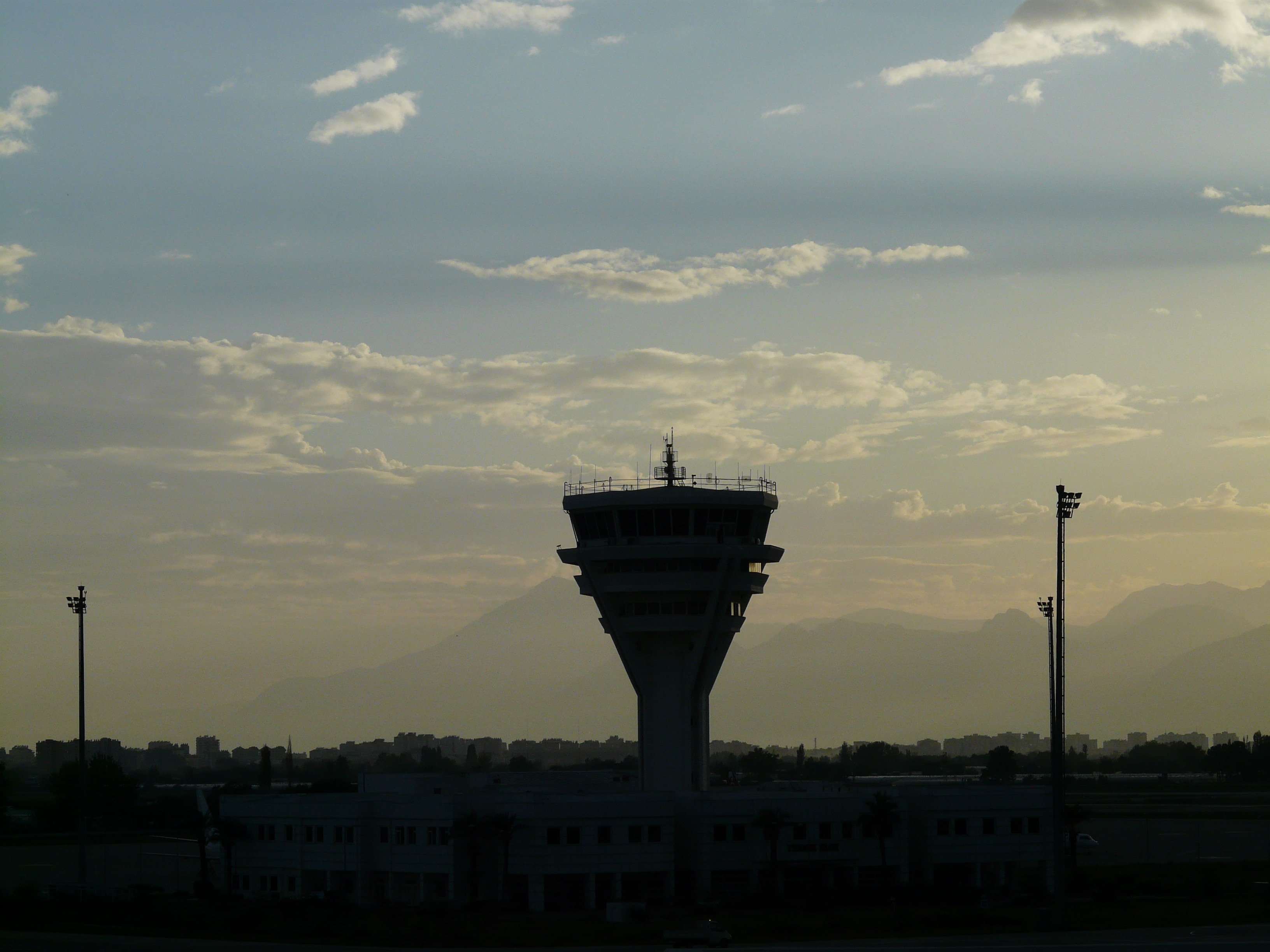 building, sunset, antalya, aviation, flight control, cloud - sky, fly, 2K, street light, air traffic, no people, tower, air traffic controllers, tall - high, HD Wallpaper