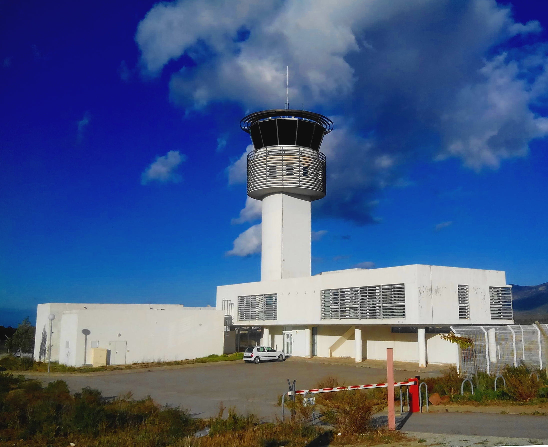 city, land, plant, no people, tower, day, sky, tall - high, aerodrome, building exterior, outdoors, travel, sunlight, control, cloud - sky, airport, modern, HD Wallpaper