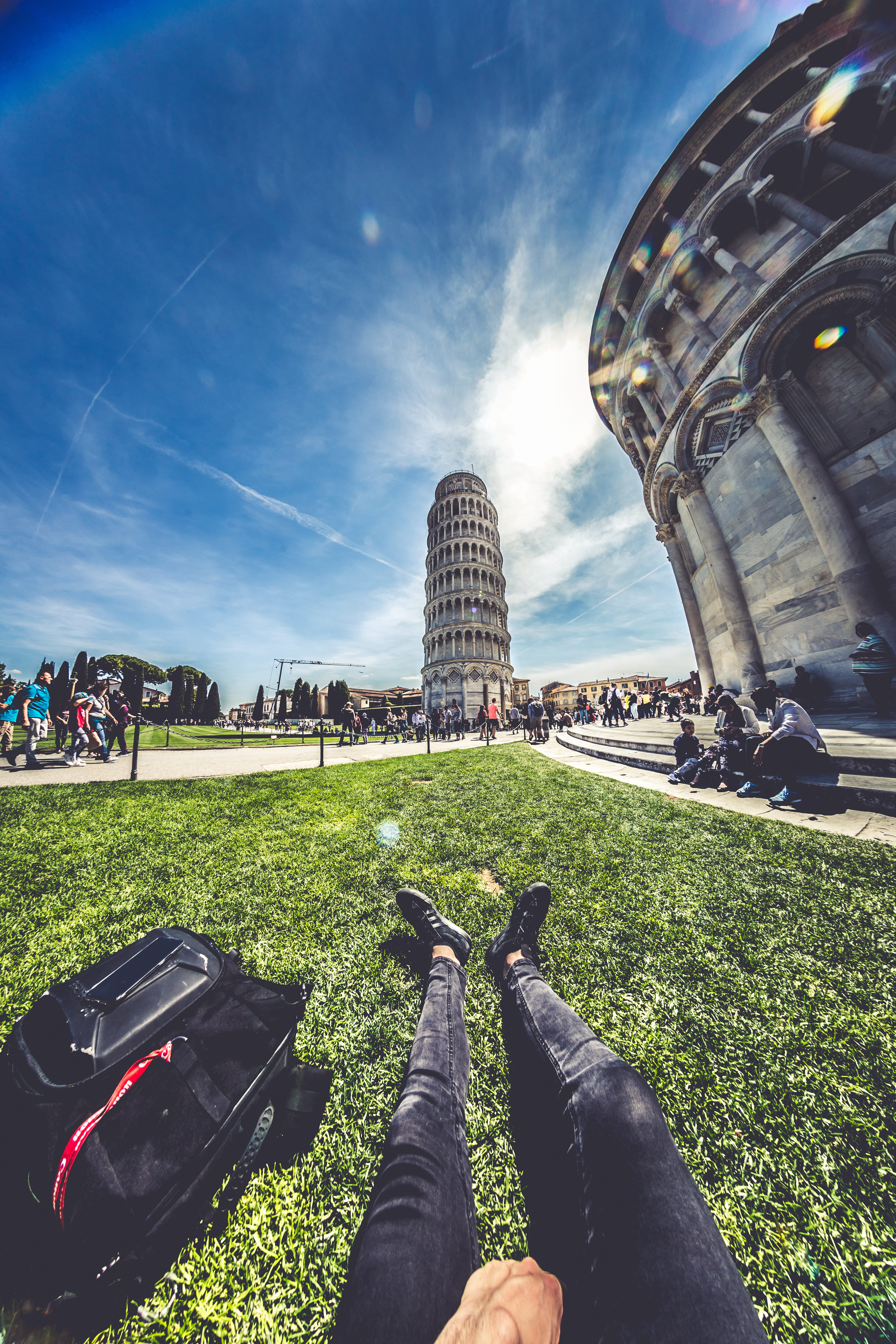 asphalt, metropolis, human, human body part, plant, fisheye, built structure, day, lifestyles, personal perspective, town, 5K, shoe, footwear, building, Phone HD Wallpaper