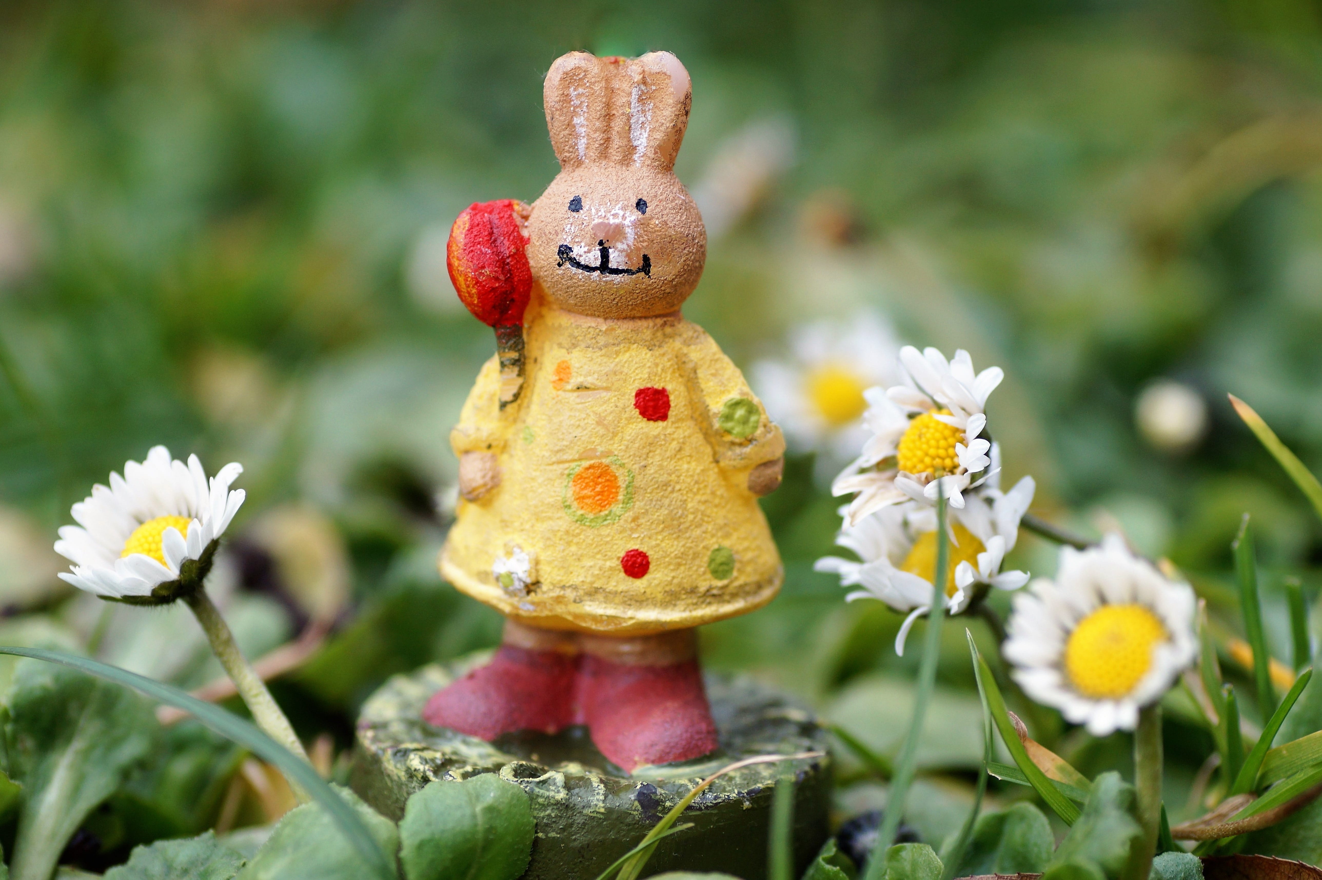 female hares, fragility, wax, close-up, celebration, hare, figurine, softness, toy, candle, creativity, bunny girl, focus on foreground, 5K, beauty in nature, HD Wallpaper
